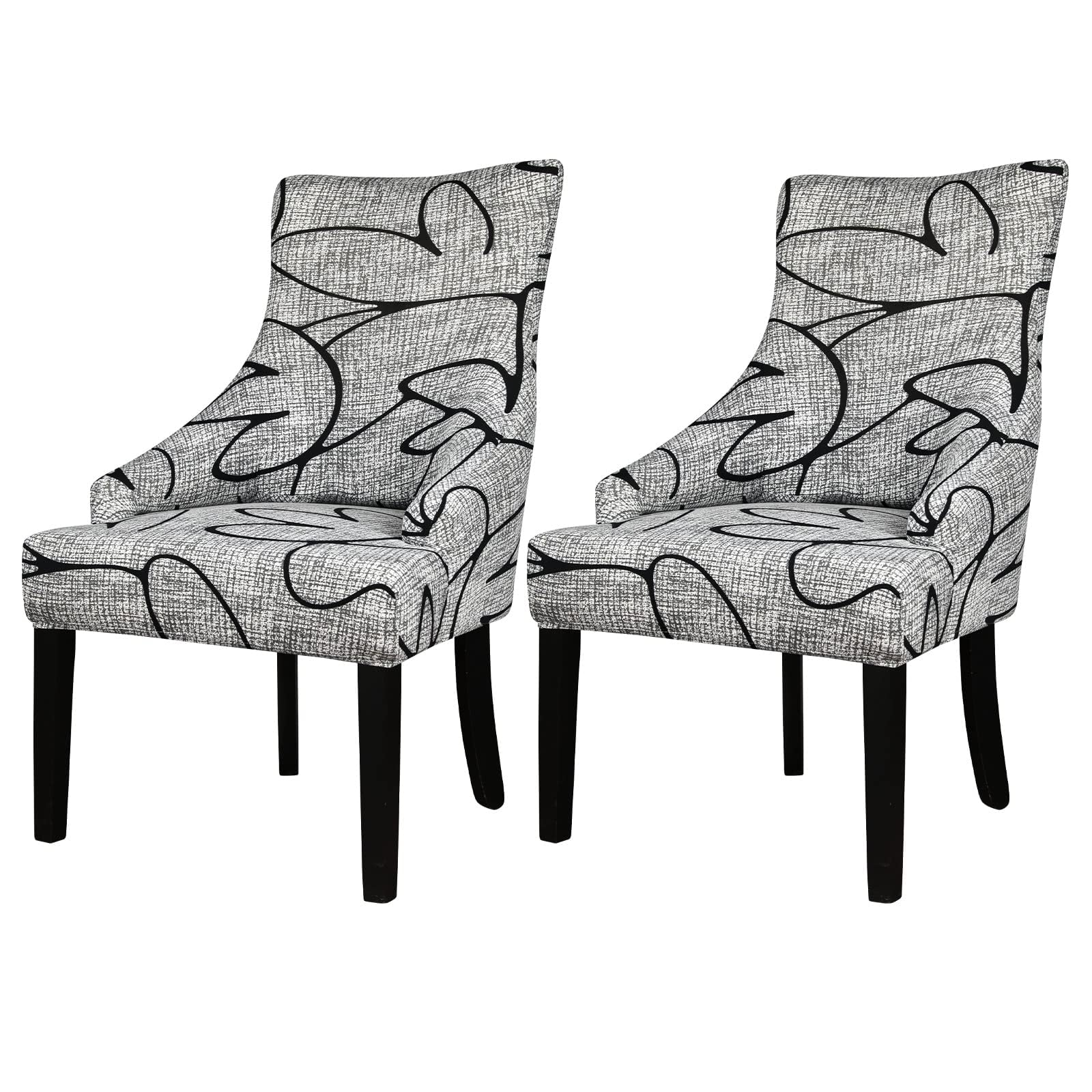 Lellen Wingback Chair Covers With Pattern Dining Chair Covers
