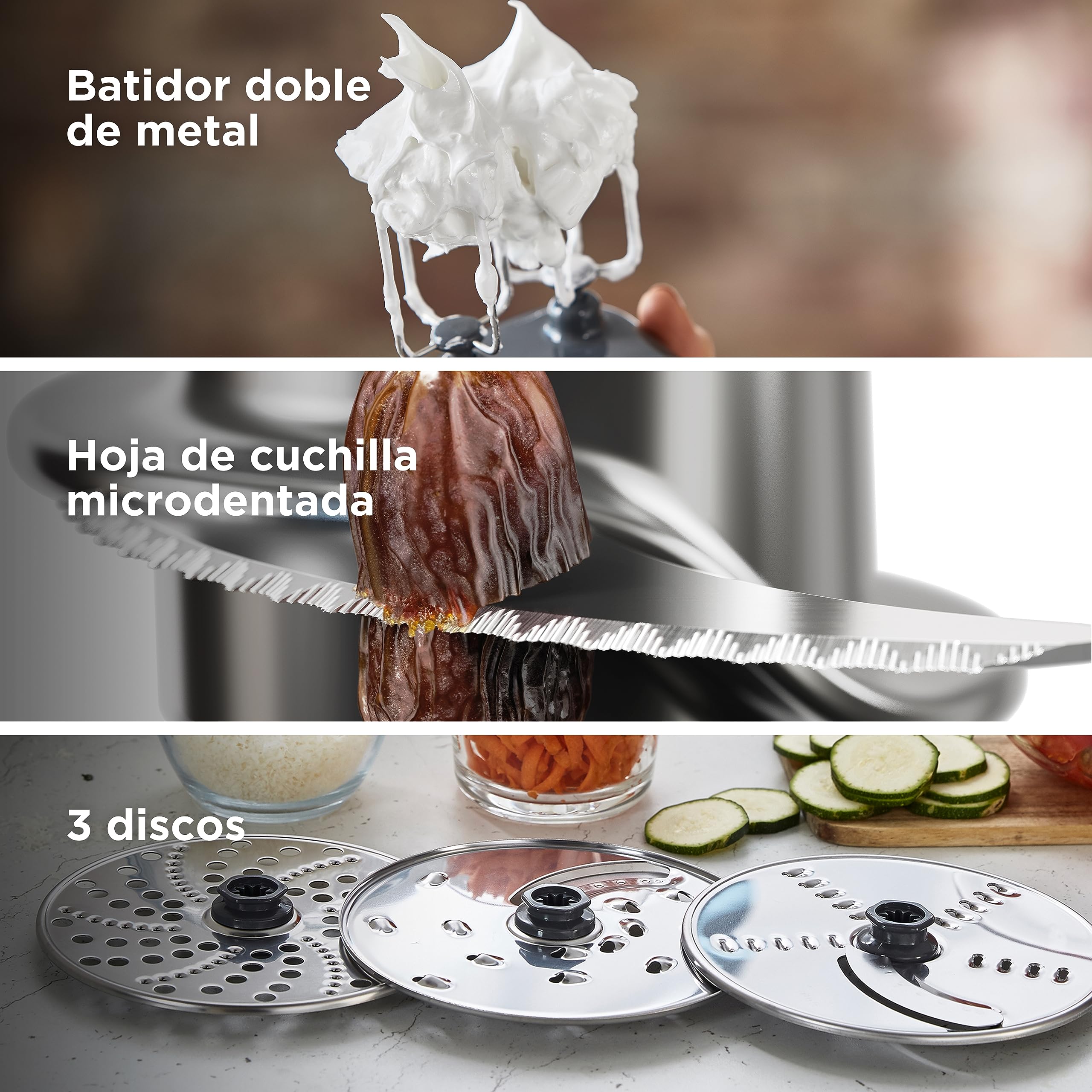 Kenwood MultiPro Express FDM71.900SS - Robot de cocina compacto, 3 litros, velocidad variable con función de pulso, báscula digital integrada, color plateado