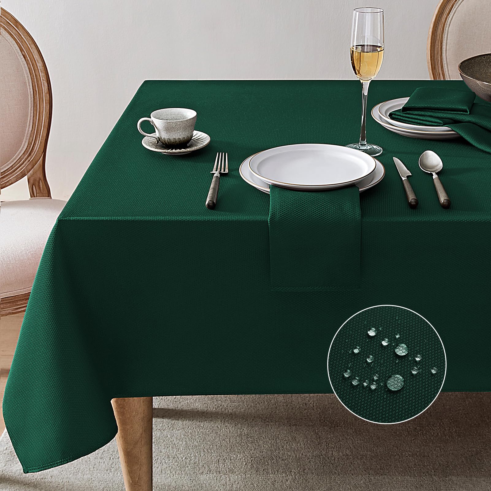 Softalker Mantel Navidad Verde Antimanchas 140x240 cm Rectangular Manteles de Jacquard Geométrico Mantel Impermeabl Protector Centro de Mesa Comedor Decoracion Otoño Exterior Jardín Cumpleaños Fiesta