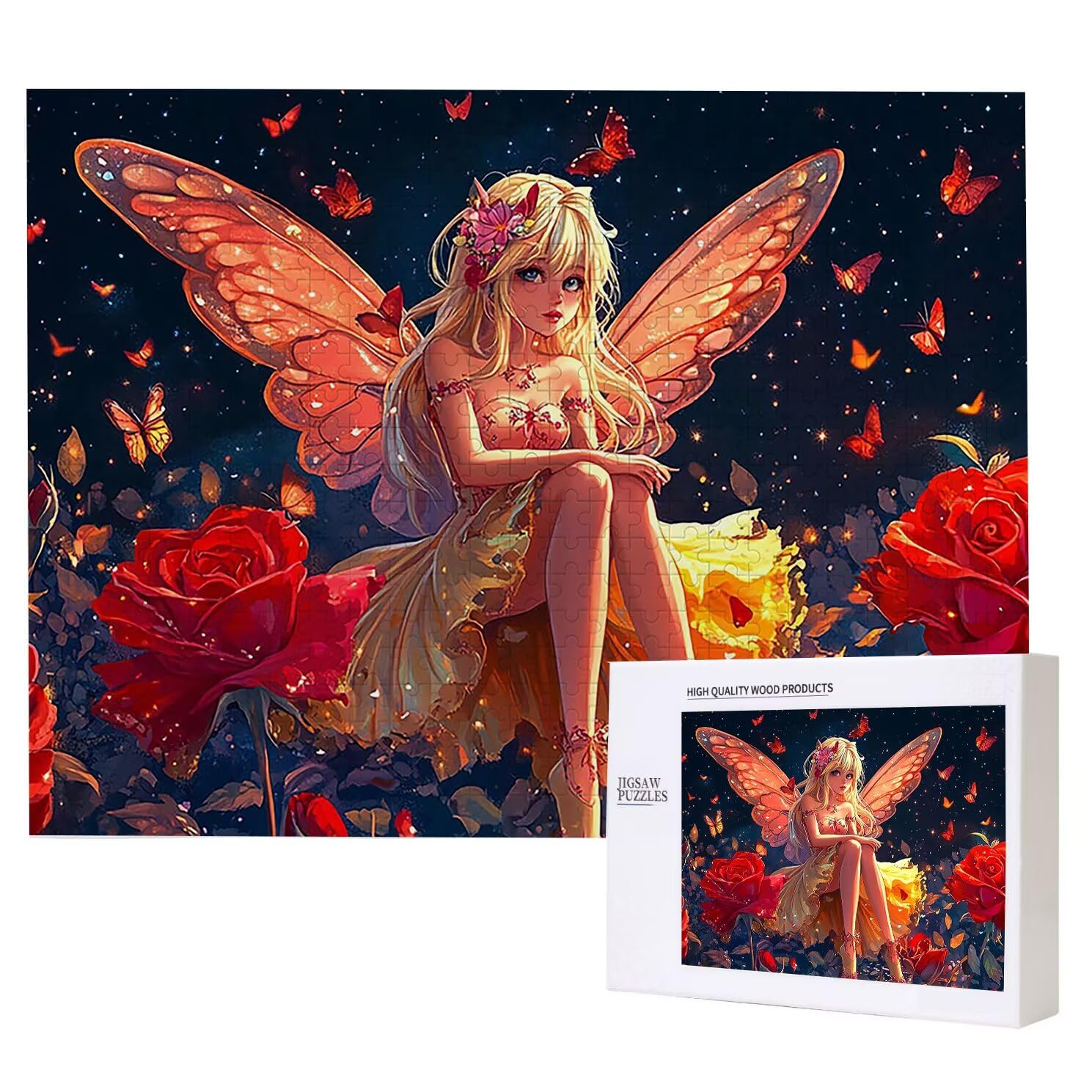 Puzzle dla dorosłych, 5000 sztuk, trudne drewniane puzzle, gra, gra logiczna, gra ręczna, dekoracja rodzinna, kreatywne hobby, prezent 105 x 156 cm czerwona róża kobieta K0F-414