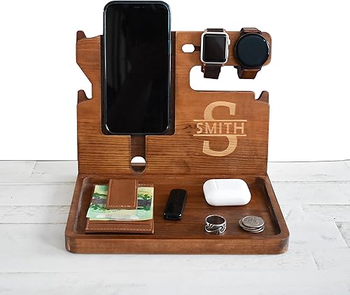 Miniatura 2 de PurpleHammer - Organizador de escritorio personalizado, mesita de noche, único, regalo de cumpleaños, regalo para hombres, estación de acoplamiento