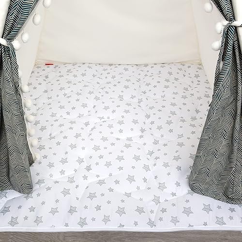 Miniatura 7 de Moonsea Alfombra redonda de juego para niños, alfombra de guardería de estrellas rosas para bebé, alfombra de juego antideslizante suave para