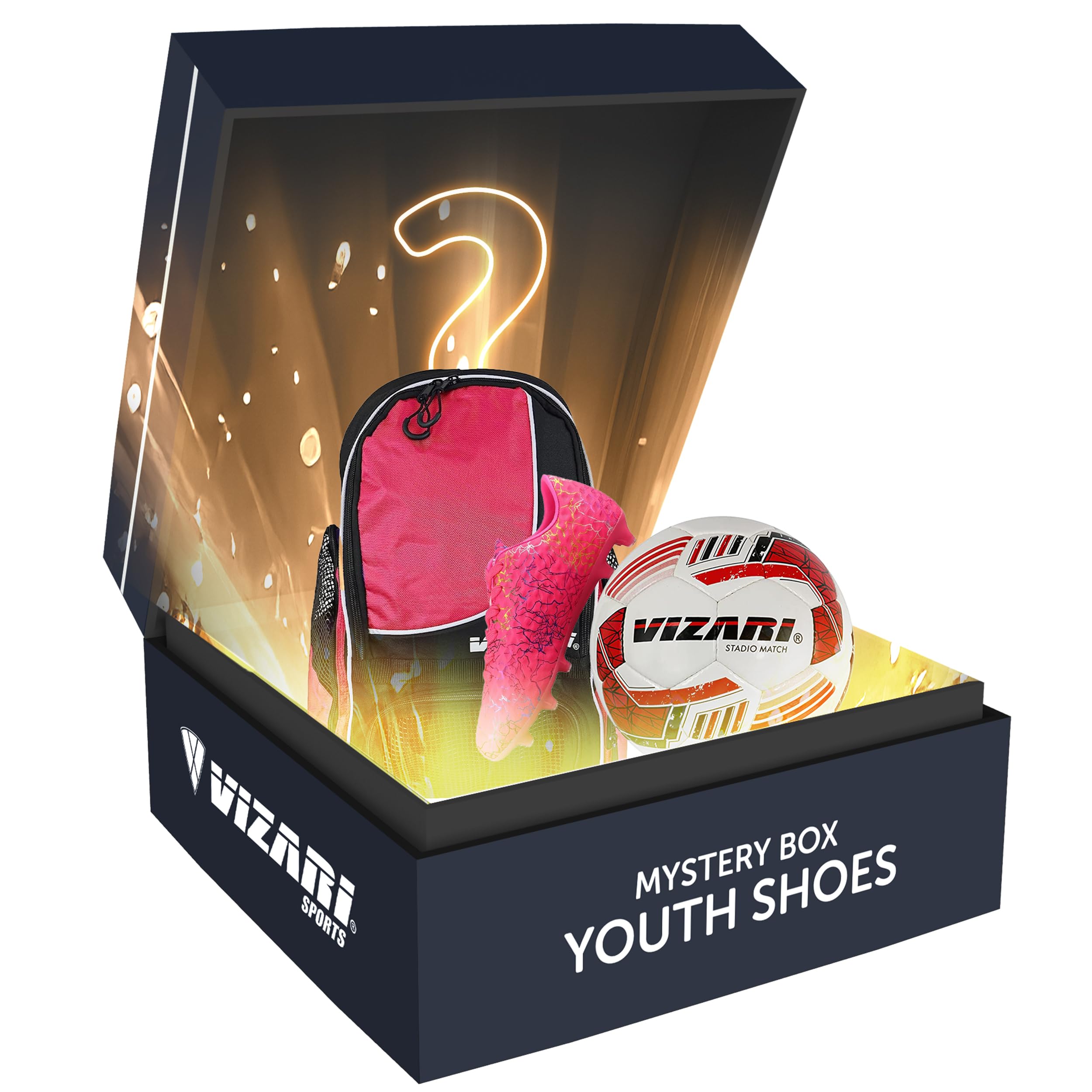 Vizari Soccer Mystery Box for Kids – Surprise Soccer Shoes, Ball, Socks & Backpack! | Fun & Functional Gear for Kids | Surpise Your Young Soccer Star!