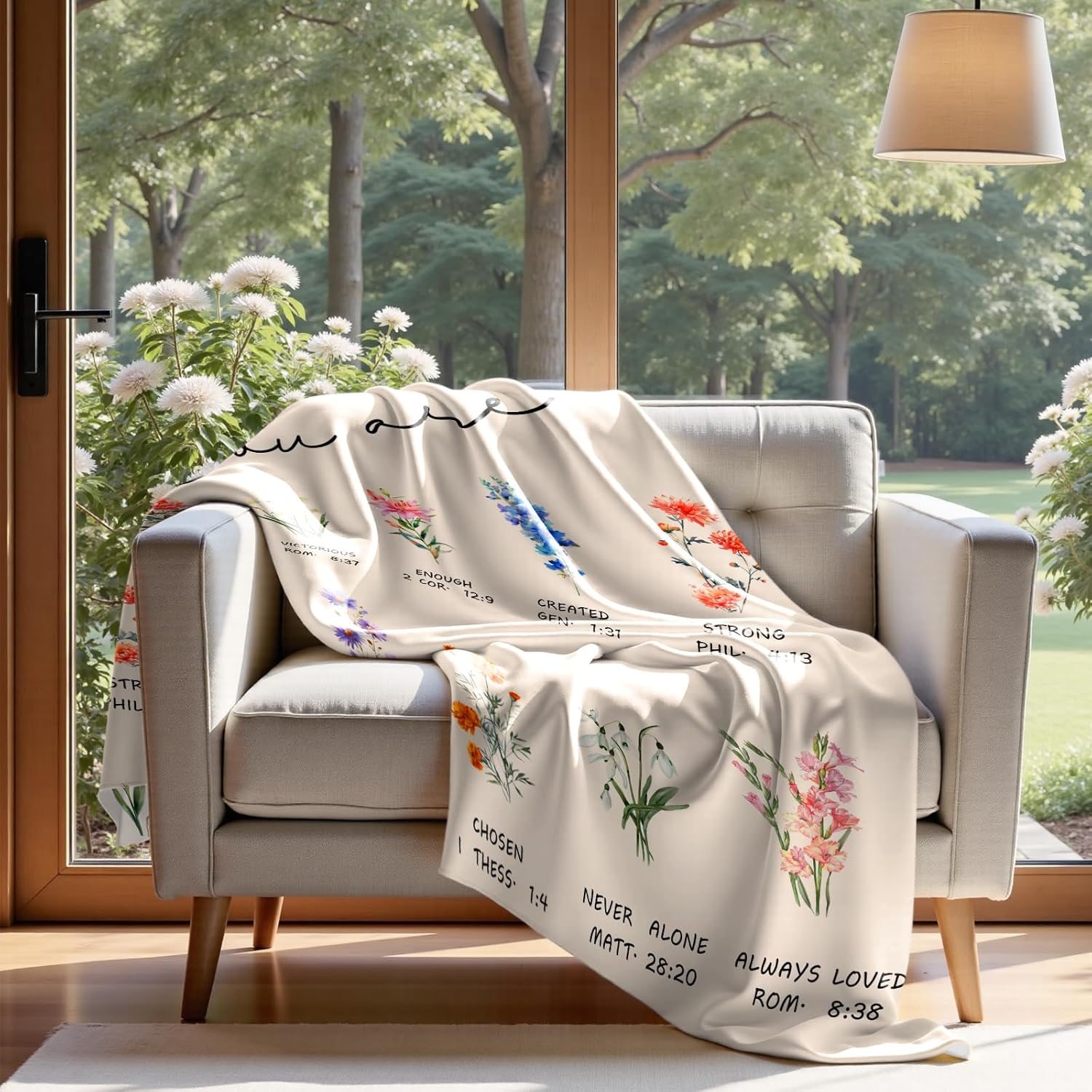 Christian Gifts for Women Religious Flowers Blanket Floral Throw Blanket Birthday Gifts for Women Inspirational Gifts Blanket for Girls, Friend, Mom 50" x 60" - Image 6