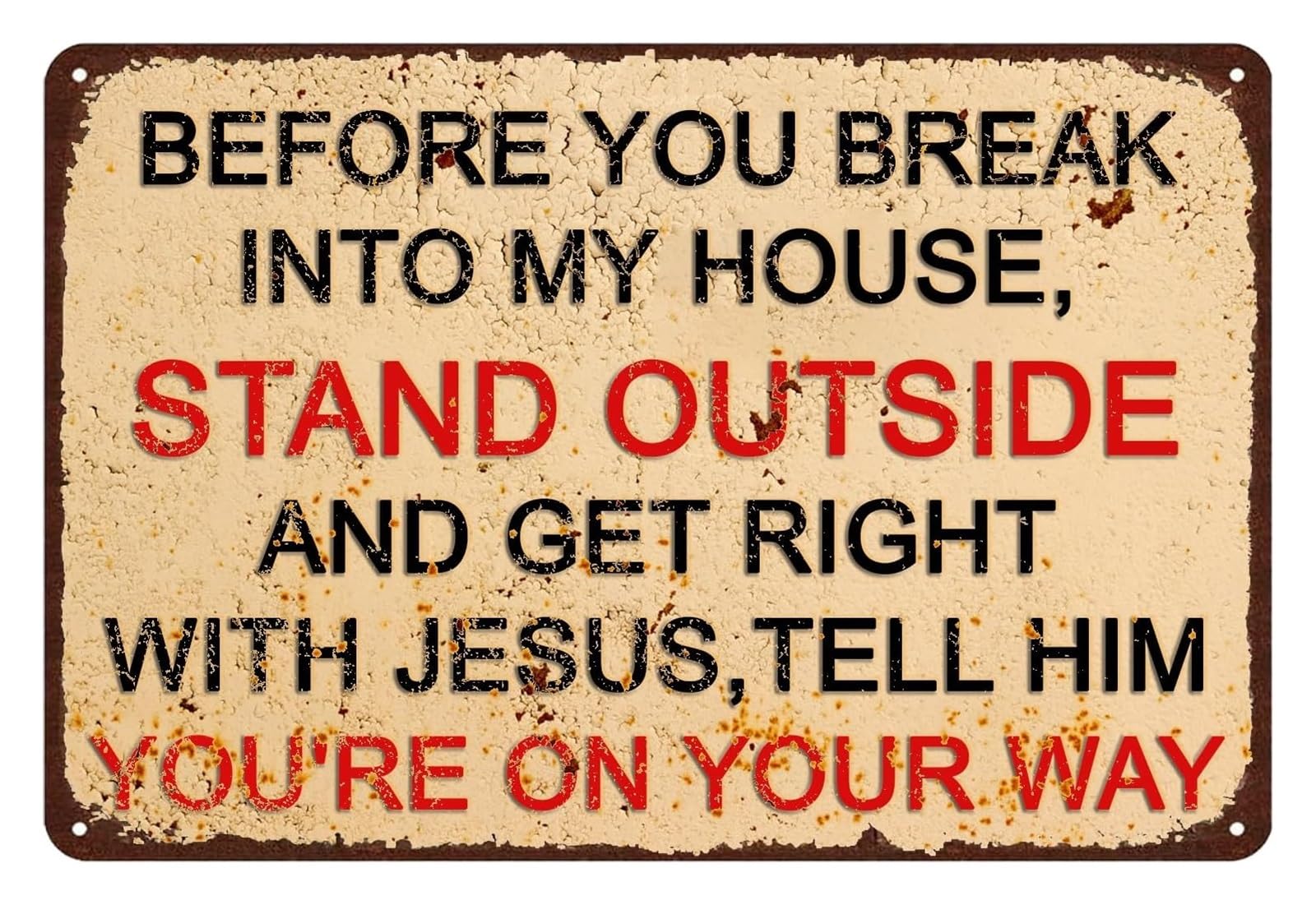 MQXFCZUX Vintage No Trespassing Sign Funny Humorous Warning Metal Plaque for Home Bar Farmhouse Cafe Porch Wall Decor 8 X 12 inch