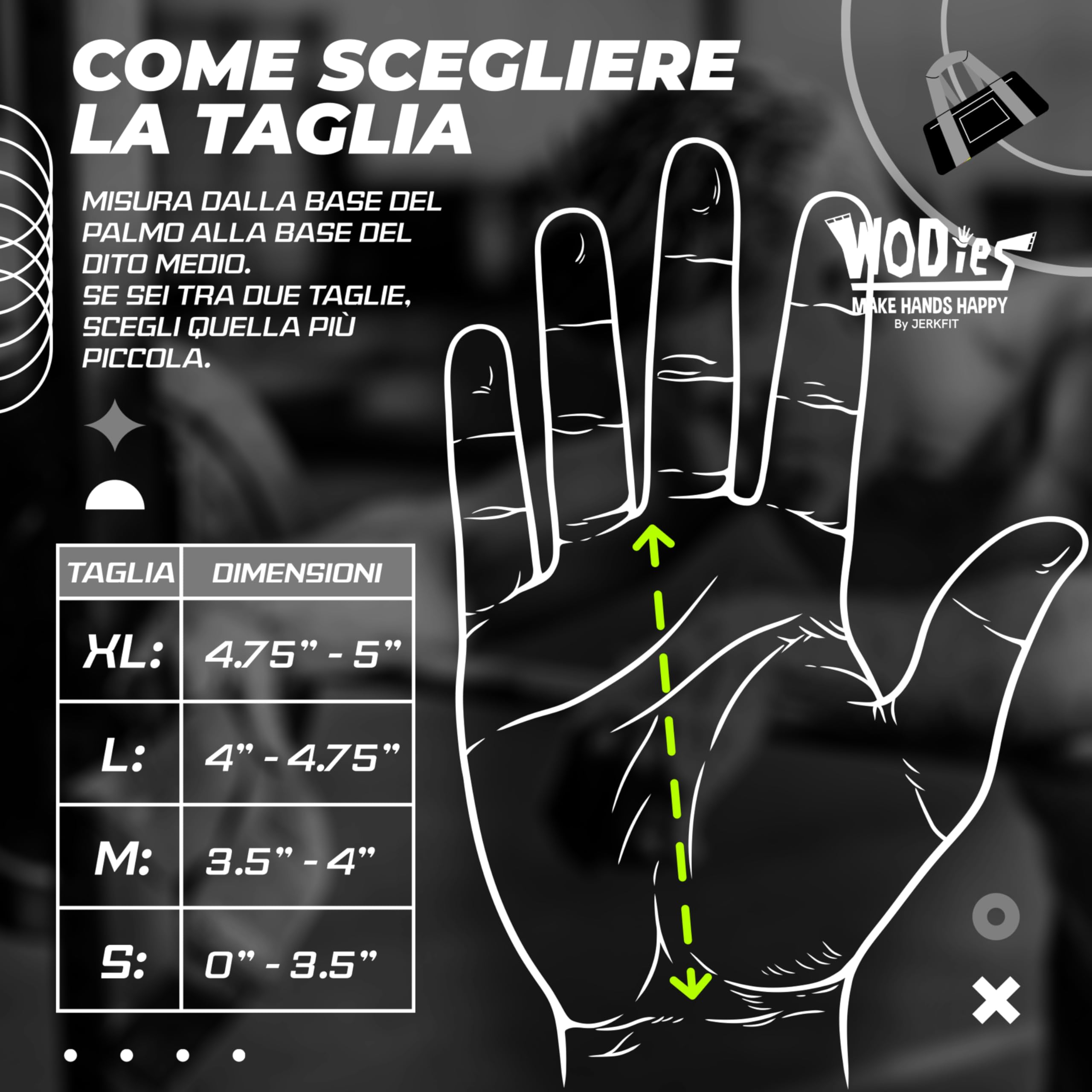 JerkFit WODies 2-in-1 Polsiera e Protezione del Palmo