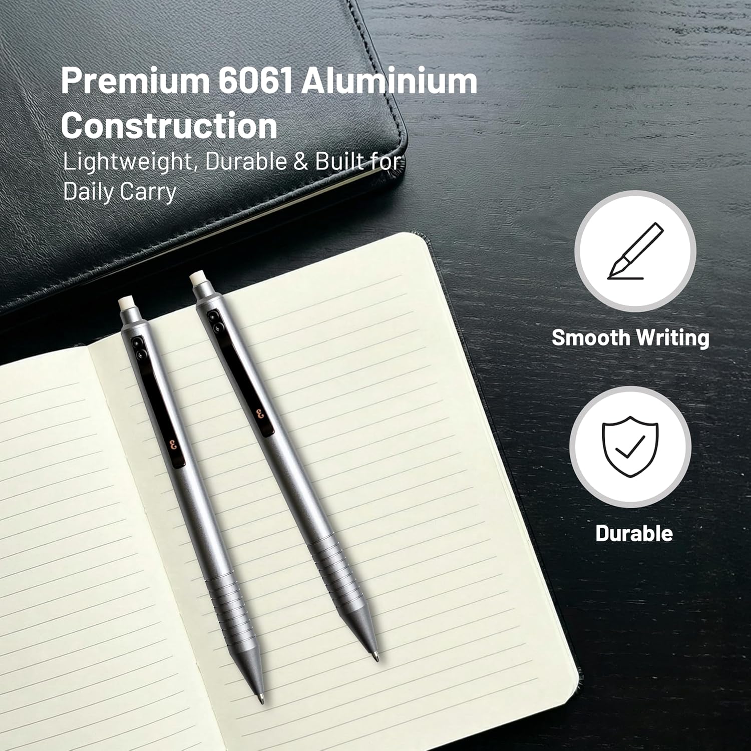 Everyman Gunmetal Grafton Mechanical Aluminum Pencil, Premium 0.5mm Lead Writing, Drawing & Sketching, ideal for Professionals, Students and Architects & EDC Pencil