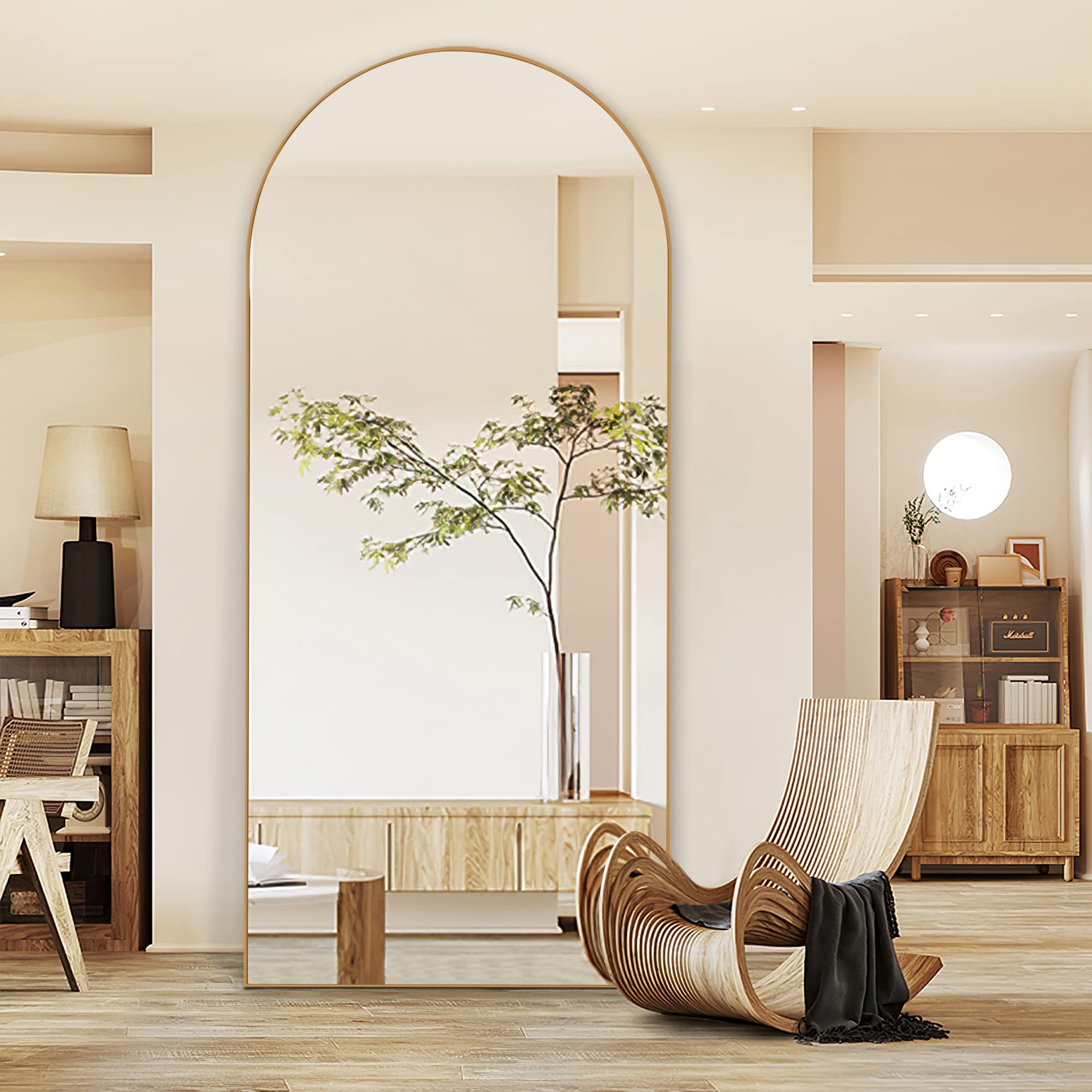GlasFlength Over The Door Mirror Full Length Miror (Gold, 71
