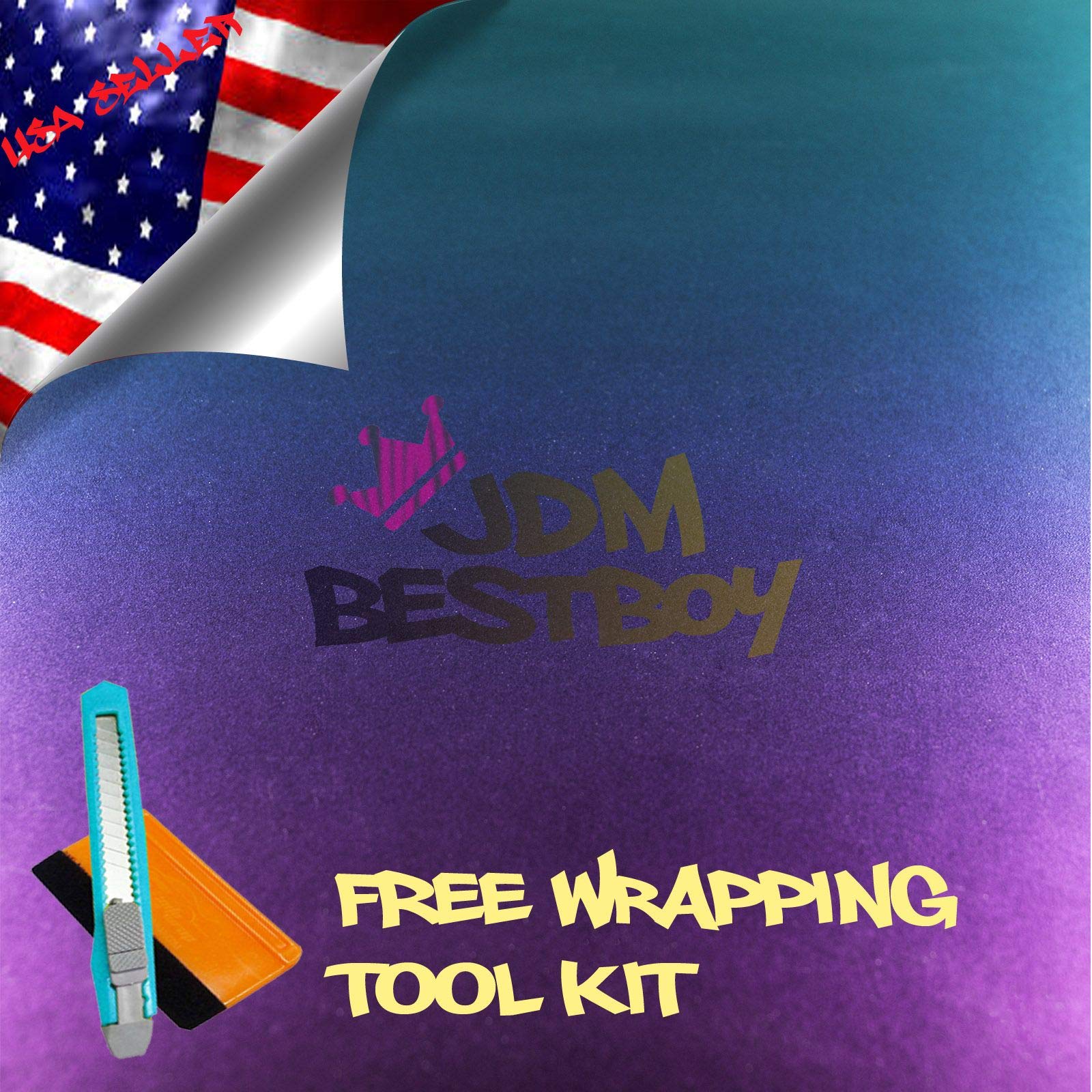 Free Tool Kit Chameleon Purple Teal Vinyl Wrap Sticker Decal Film Sheet - 60