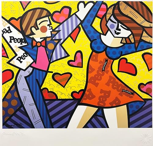 Miniatura 2 de Romero Britto People in Espanol Arte Pop Enmarcado a medida Raro fuera de impresión