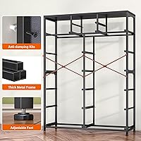 Vista 6 de EnHomee Cómodas altas para dormitorio con cajones, cómoda de tela negra para dormitorio, cómoda para sala de estar, pasillo, entrada, parte superior