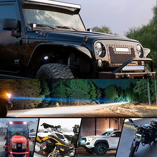 Miniatura 8 de Nilight - Barra de luz LED 10001S-B 2 piezas de 7.5 pulgadas 36 W luces antiniebla LED de conducción, barras de luz para parachoques de techo para