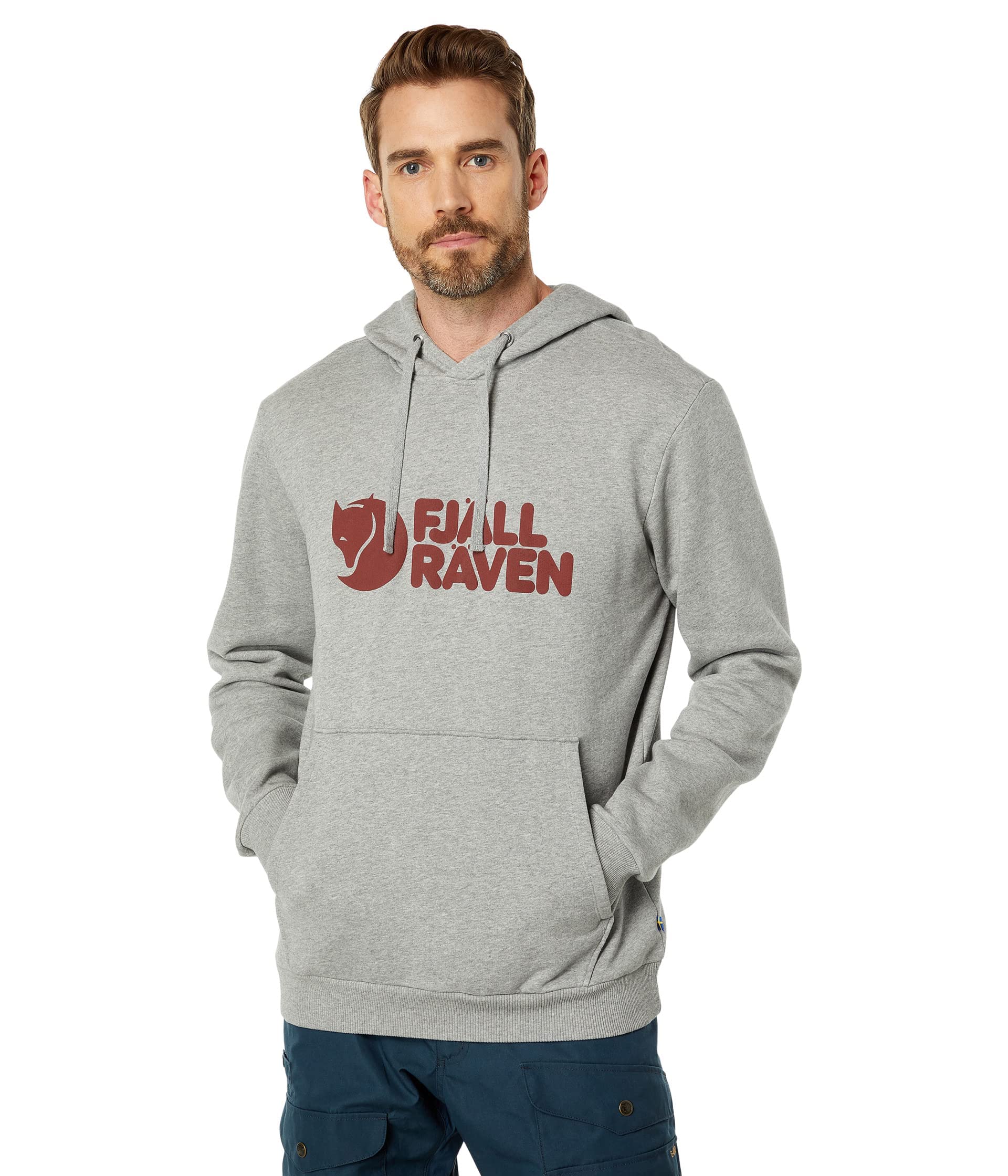 Fjallraven 84144-020-999 Fjällräven Logo Hoodie M Sweatshirt Men's Grey-Melange Size XXL