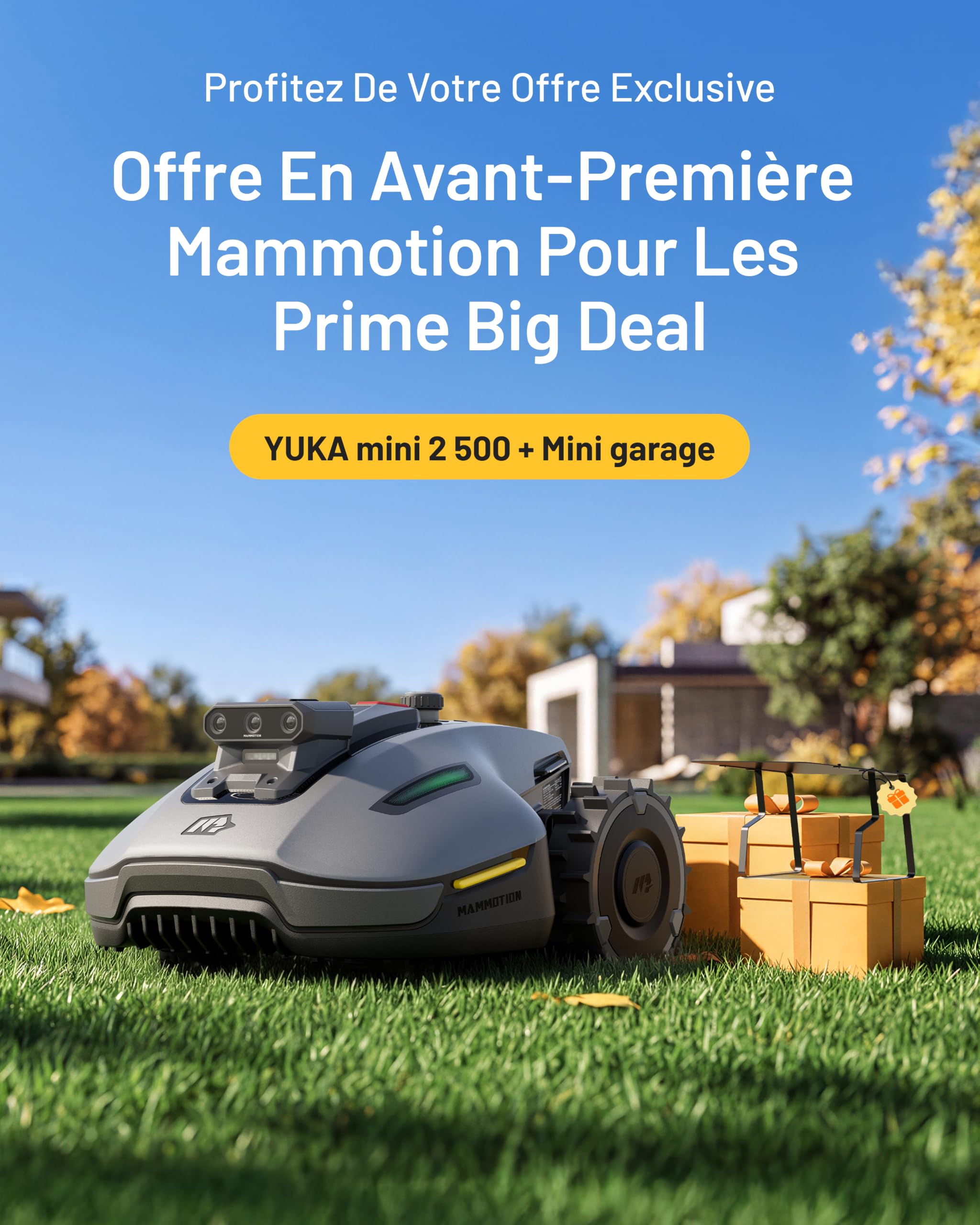 MAMMOTION YUKA Mini 2 500 Robot Tondeuse avec Mini Garage - vue 2