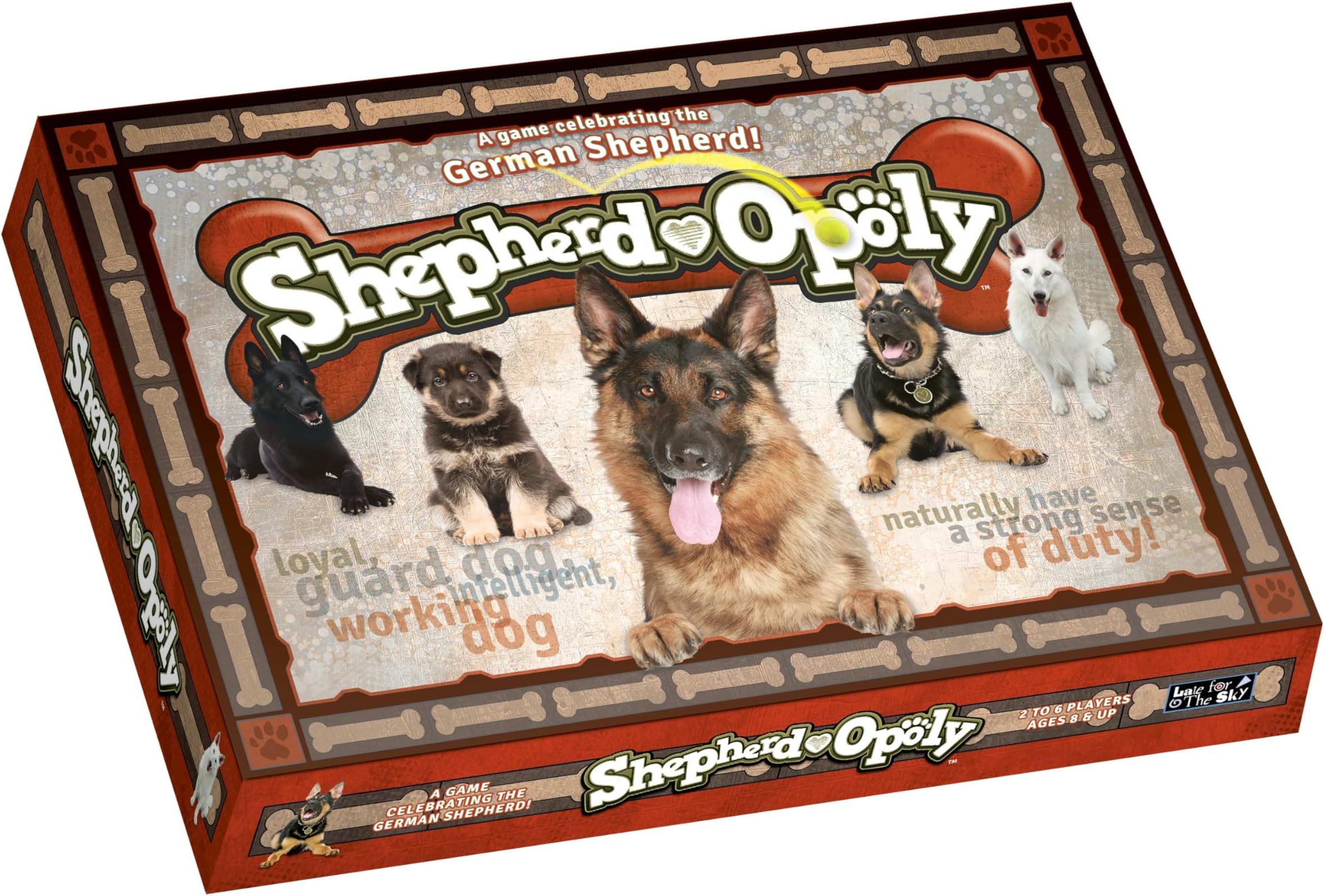 Late for The Sky German Shepherd-Opoly Board Game for Dog Lovers and Families, 2โ6 Players, Ages 8+, Property Trading Fun with Tokens, Cards, and One-Hour Play Option