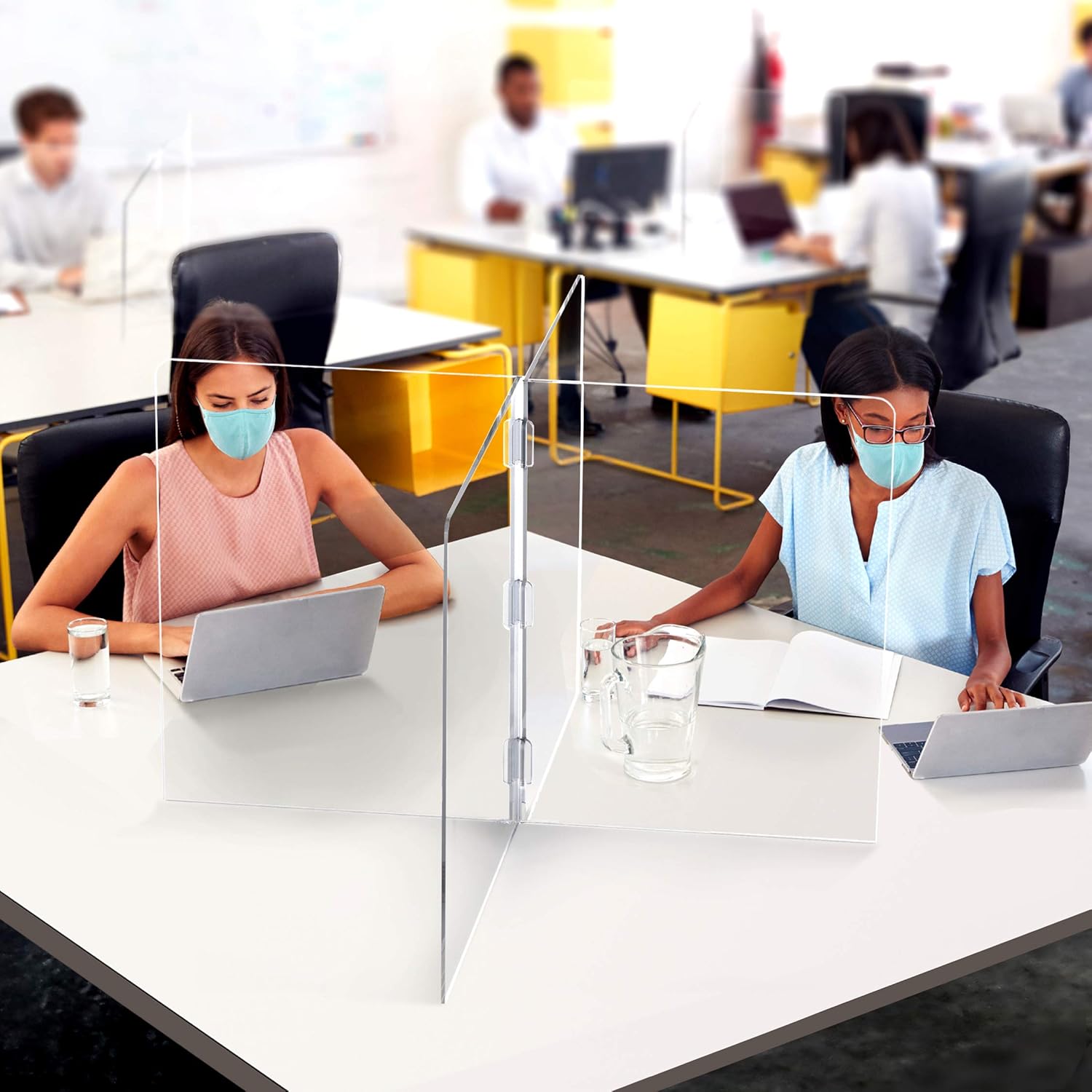 4 Panel Interlocking Table Top Safety Shield Barrier