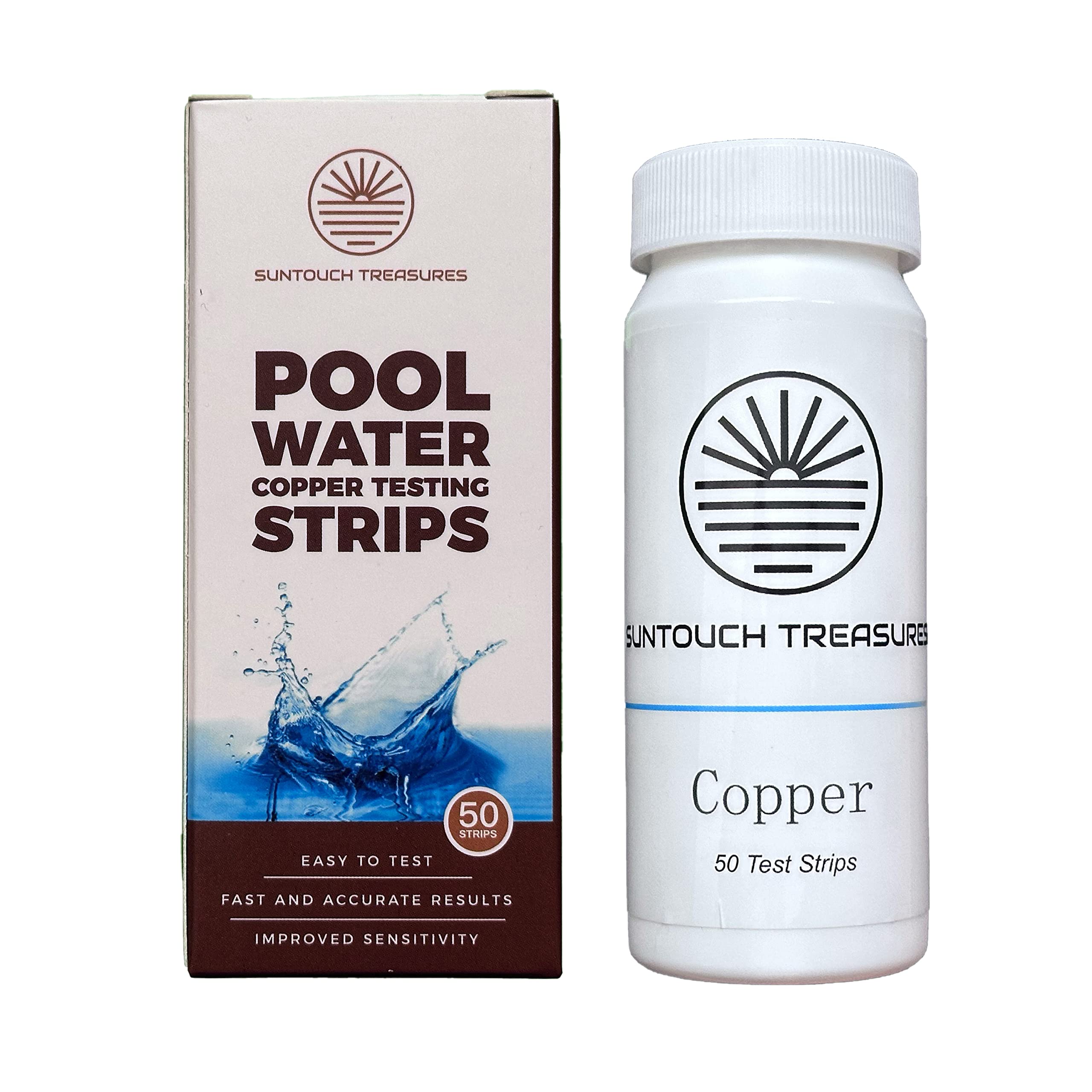 SUNTOUCH TREASURESPool and Spa Copper Test Strips - 50 Precision Test Strips to Measure Swimming Pool or Spa Copper Level.