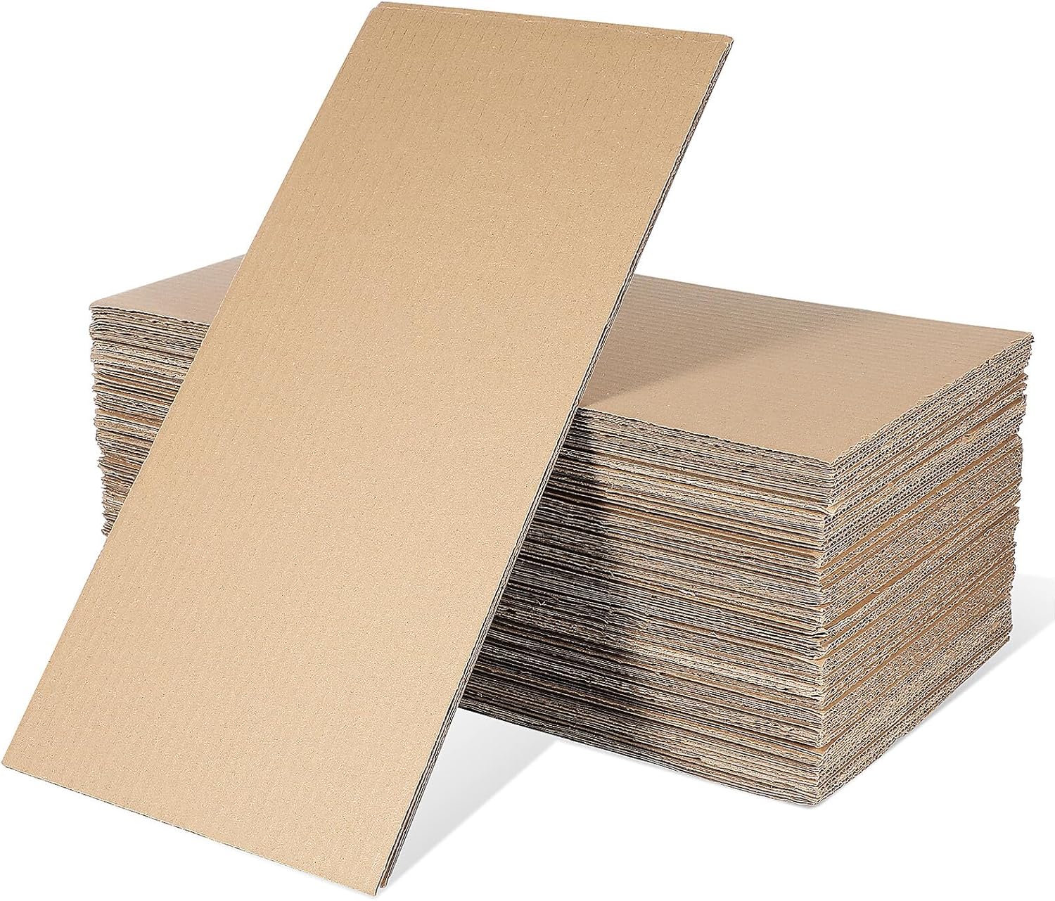50pcs Heavy Duty Corrugated Paperboard Sheets 3-layer B-flute 2.5mm Thick 20x40cm Packaging Cardboard Edge Protectors for Moving and Crafting