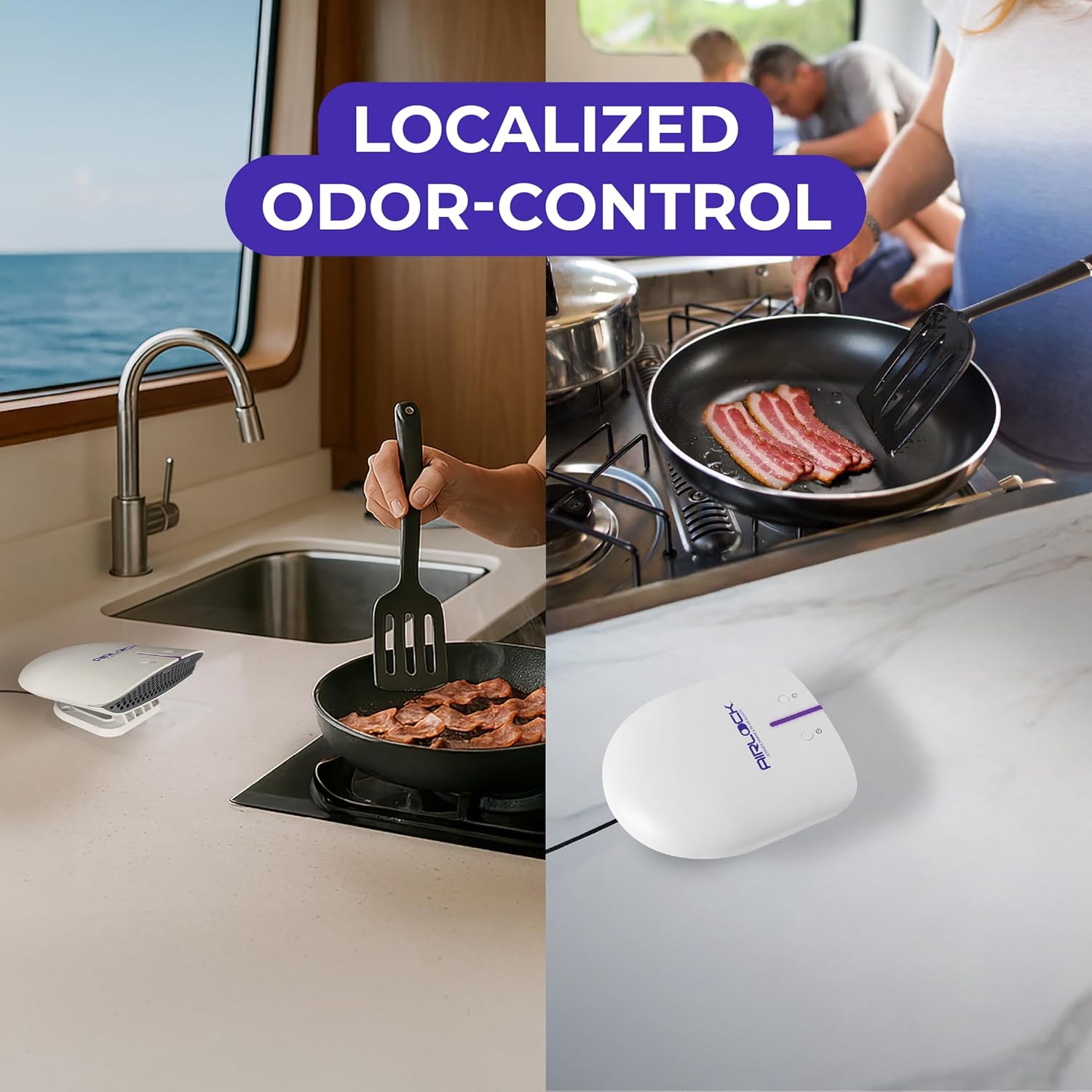 AIRLOCK Voyage – Personal Air Purifier for Boats & RVs | Small Space Odor Control | Everyday Odor Relief | Compact & Portable | Plug-and-play | No Filters | Car Plug or Standard Plug