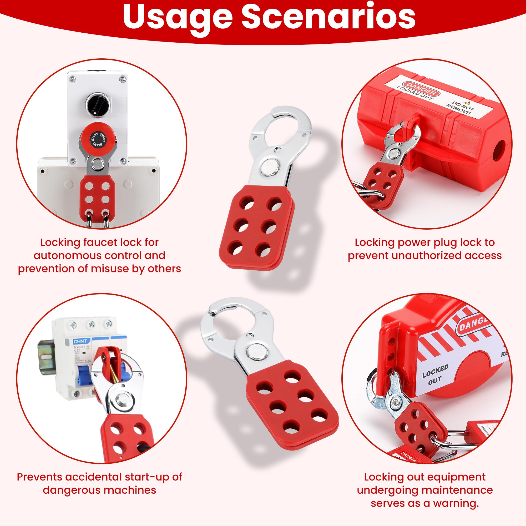 Lock Out Tag Out Hasps - 12 Pack for Industrial Safety -7