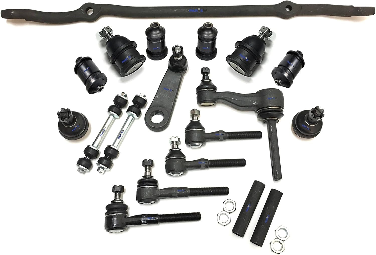 PartsW - 19 Pc Complete Steering & Suspension Kit Center Link with Idler & Pitman Arms Fits Ford Expedition/F-150 /F-150 Heritage 2004/F-250 1997F-250/Lincoln Navigator/