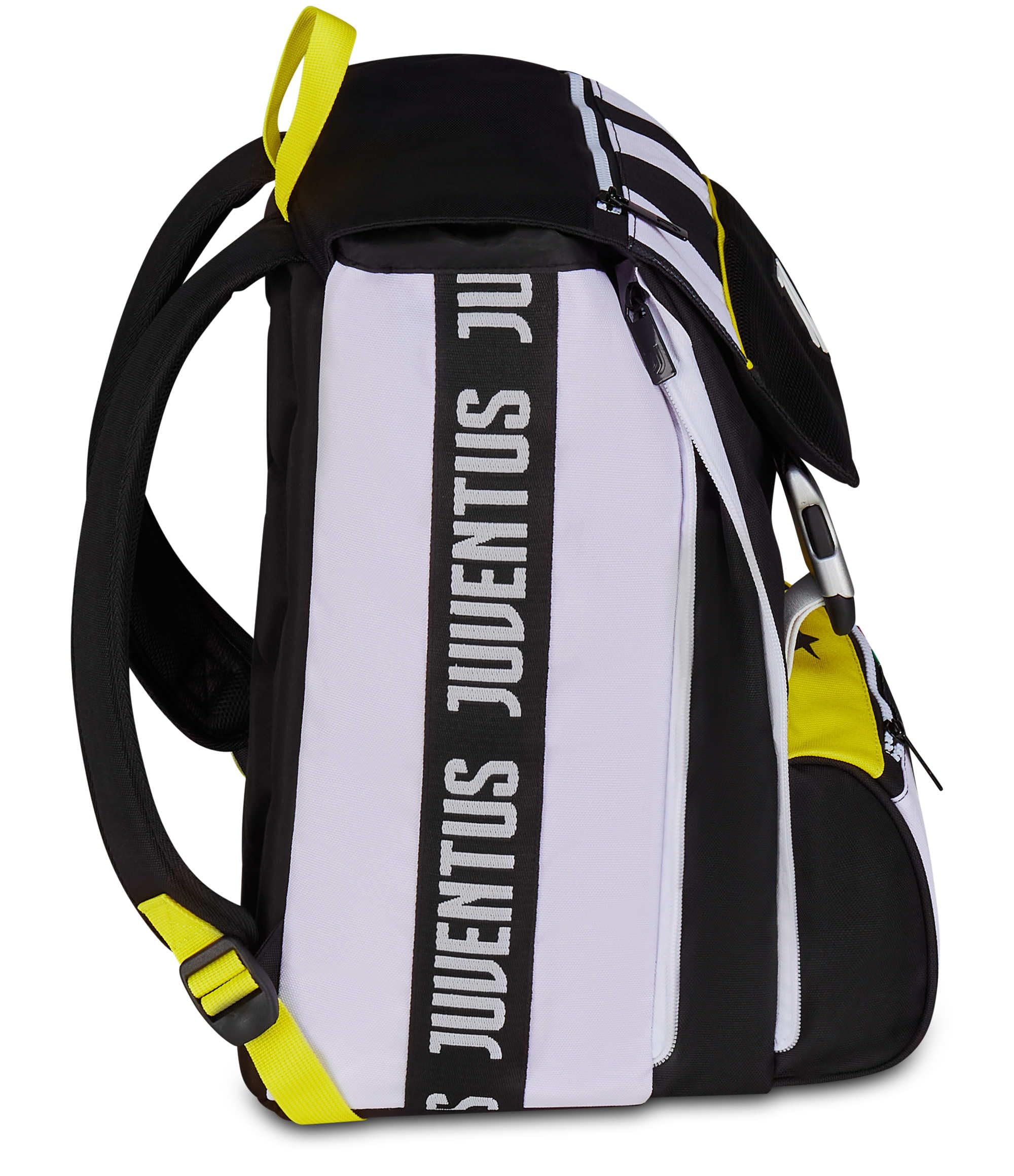 Seven Juventus Zaino Doppio Scomparto Estensibile, Bianco e Nero, Maxi Capienza, Schienale Preformato, Bambino, Scuola Elementare, Calcio