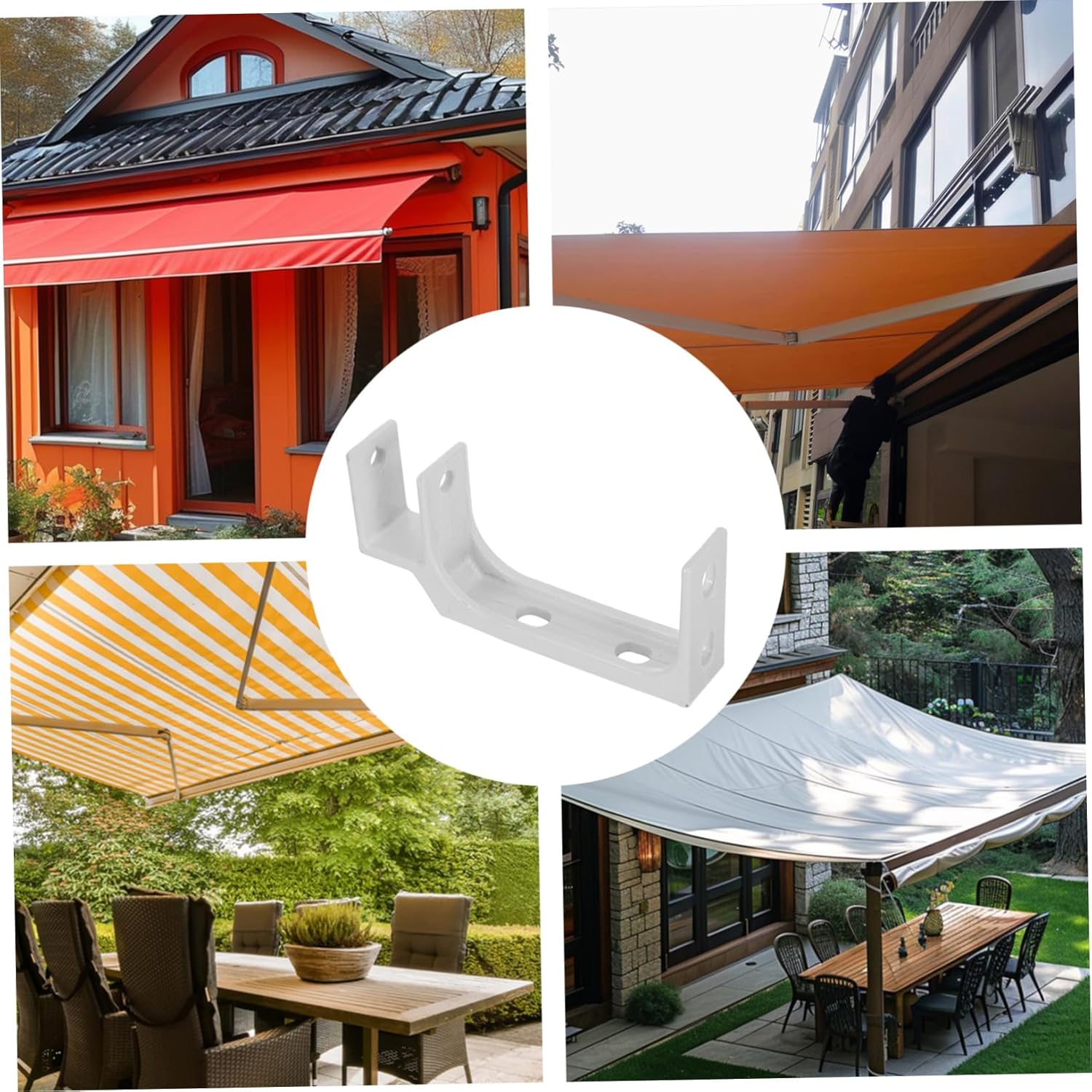 Square Tube Awning Bracket for Roof Rack Mounting Weather Resistant Retractable Awning Support for Electric Manual Canopy Easy Installation Outdoor Shade Accessory