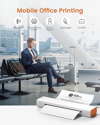 Miniatura 9 de Phomemo Impresora térmica portátil M08F para viajes y estuche negro, impresoras térmicas inalámbricas sin tinta Bluetooth