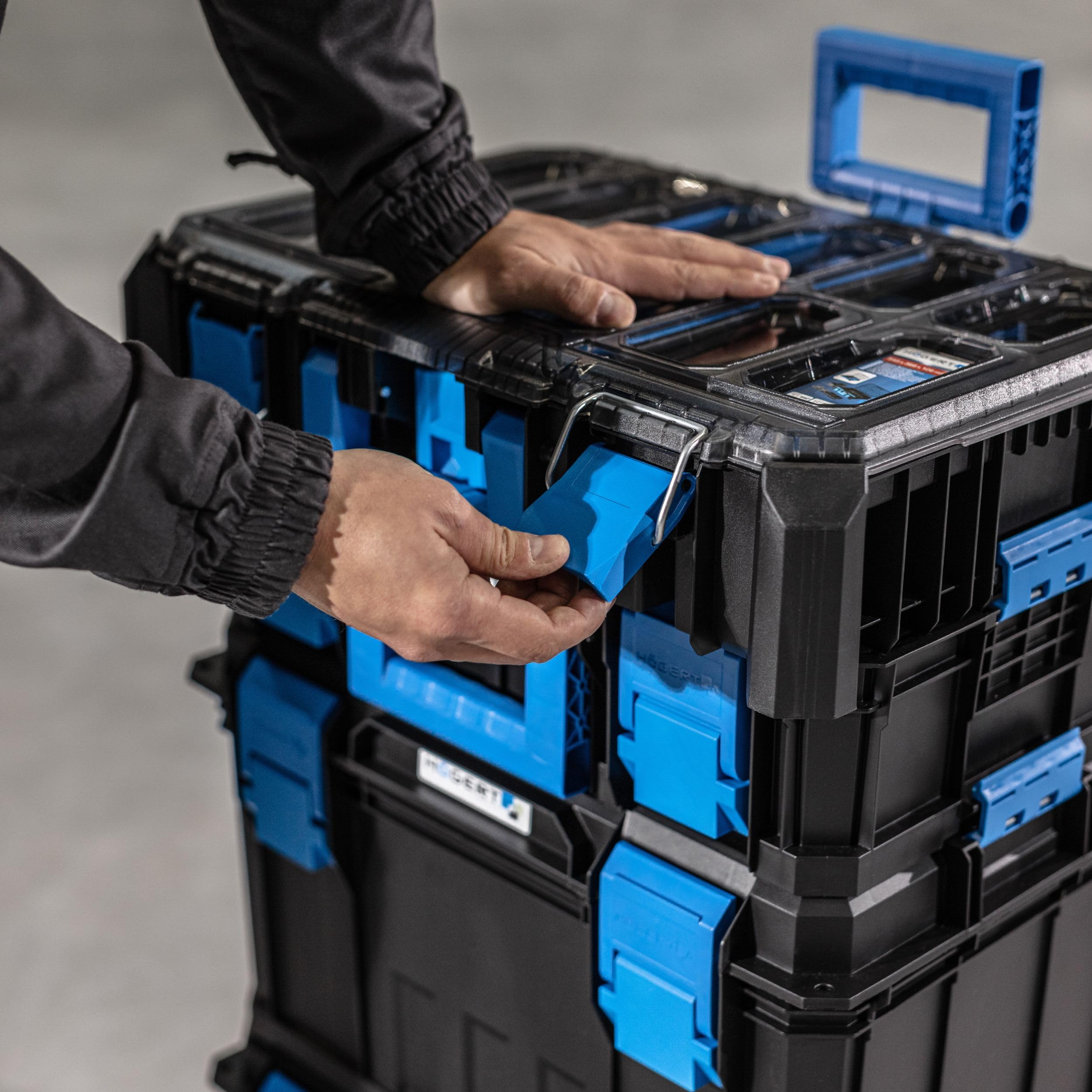 Högert Technik - Cassetta Degli Attrezzi, Portata Fino a 50 kg, Pratica e Spaziosa, Resistente ai Danni, Antipolvere, Robuste Chiusure in ABS, Struttura Modulare - HT7G502