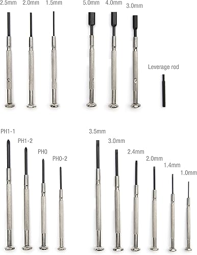 Miniatura 2 de STEELMAN 41776 juego de desarmadores de precisión con cabezal plano y Phillips largo, 6 unidades