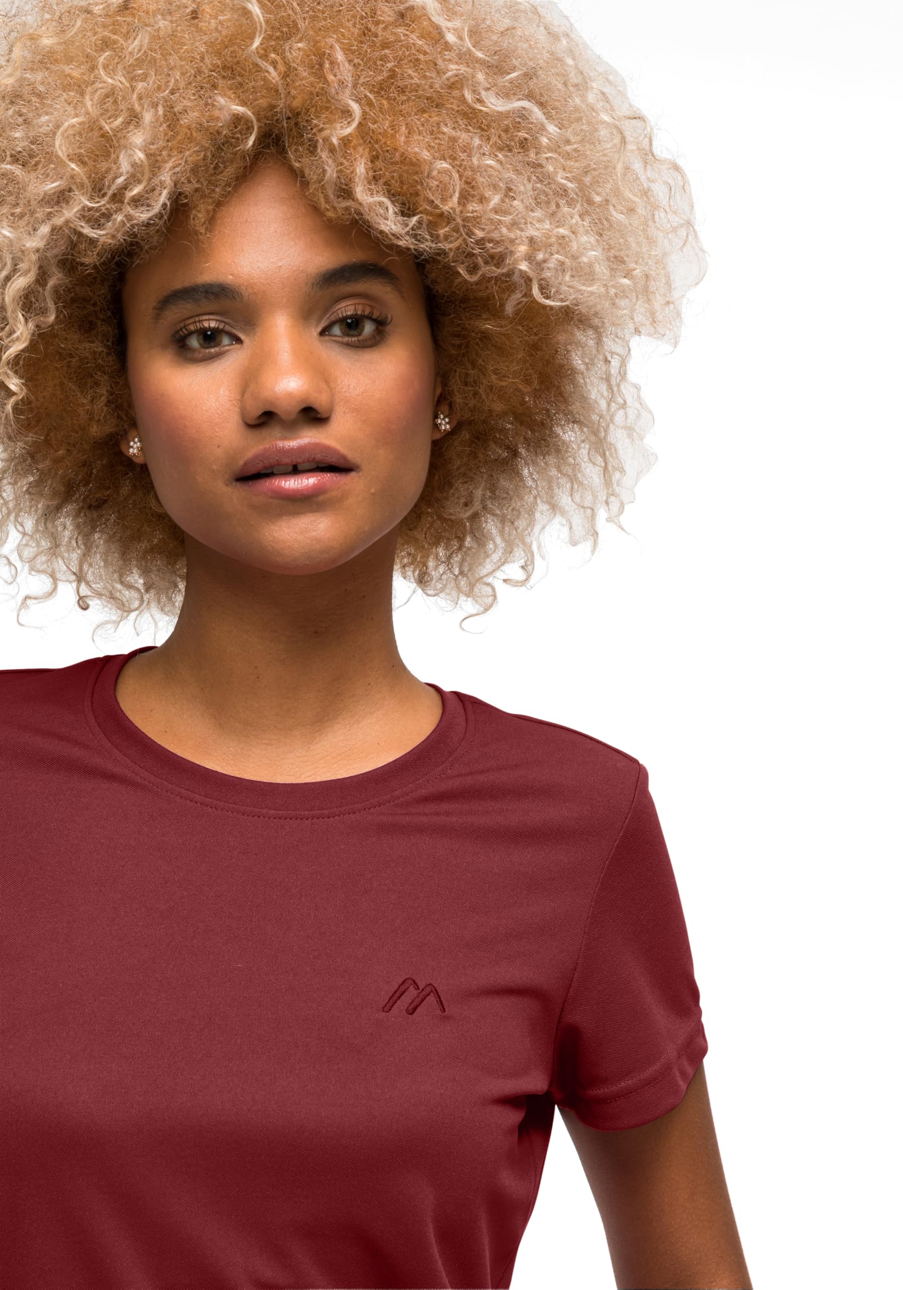 Maier Sports Waltraud, Damen T-Shirt, Funktionsshirt mit Rundhals für Wandern und Freizeit, dryprotec Technologie, Atmungsaktiv