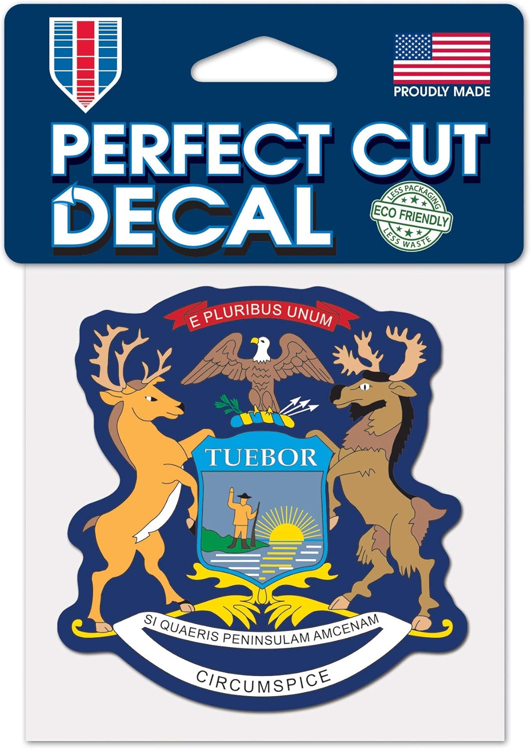 WinCraft Destination Michigan State/Michigan Perfect Cut Color Decal 4" x 4"State/Michigan Perfect Cut Color Decal 4" x 4", Multi, NA