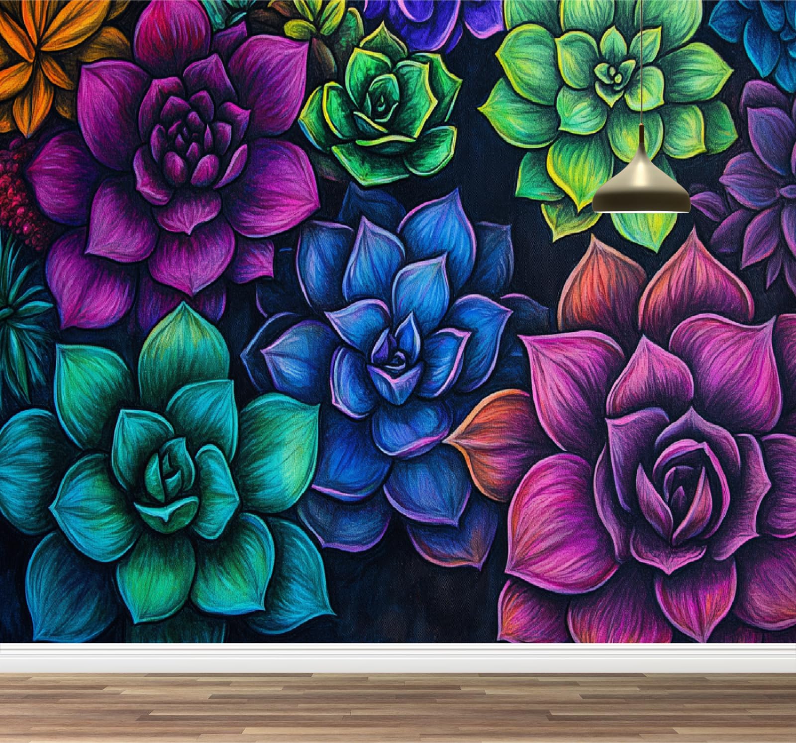 Stickers muraux chambre fille et papier peint photo 3D fleur salon 400x280cm