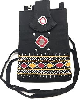 srishopify handicrafts Handmade Rakhi Gift For Sister Banjara Embroidered Sling Bag For Women Girls Mobile Crossbody Purse... Price In India
