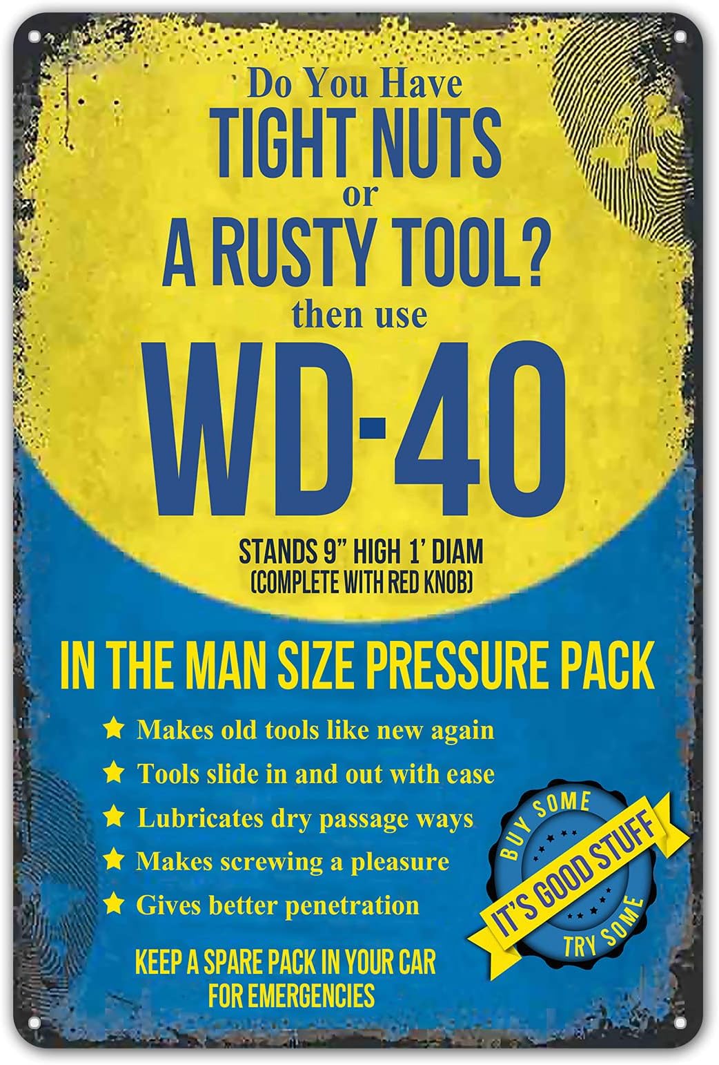 ZYPENG Room Man Cave Art Decorations Metal Sign Wall Decor Tin Signs Do You Have Tight Nuts Or A Rusty Tool? Vintage Garage 8 x 12 inches