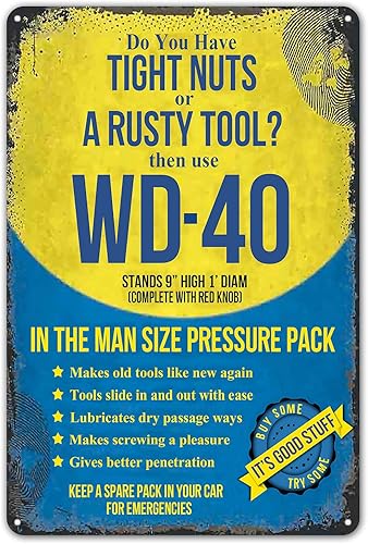 ZYPENG Letrero de metal para decoración de pared con texto en inglés "Tienes tuercas apretadas o una herramienta oxidada" para garaje vintage, 8 x