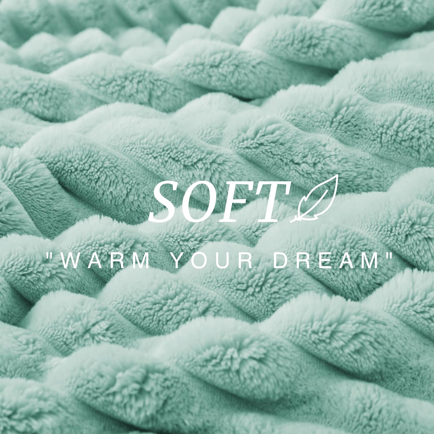 EXQ Home Fleece Throw Blanket for Couch or Bed - 3D Stripe Jacquard Decorative Blankets - Cozy Soft Lightweight Fuzzy Flannel Blanket Suitable for All Seasons(50"×60",Cyan-Blue) - Image 5