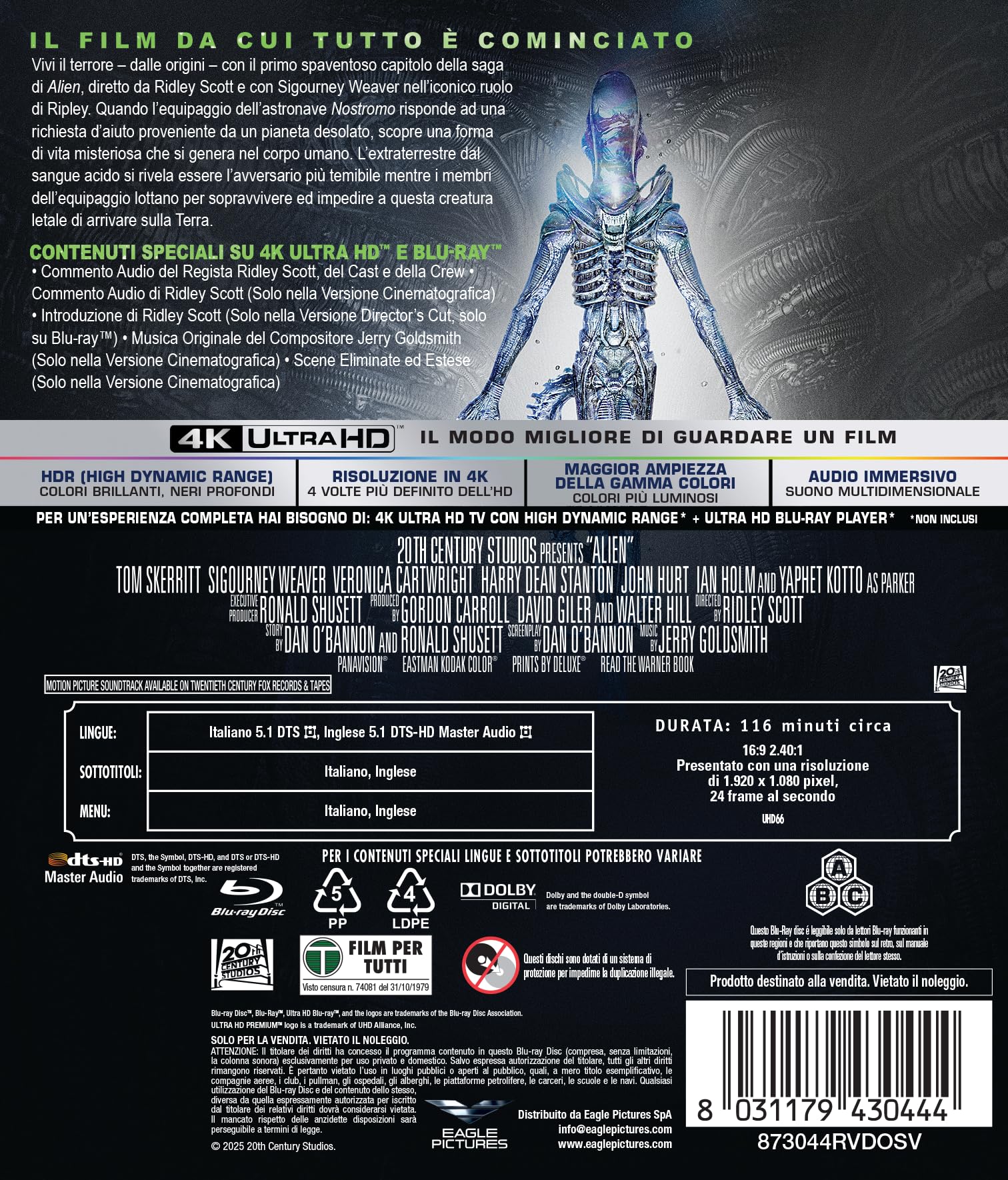 Alien - 4K (Bd 4K + Bd Hd)
