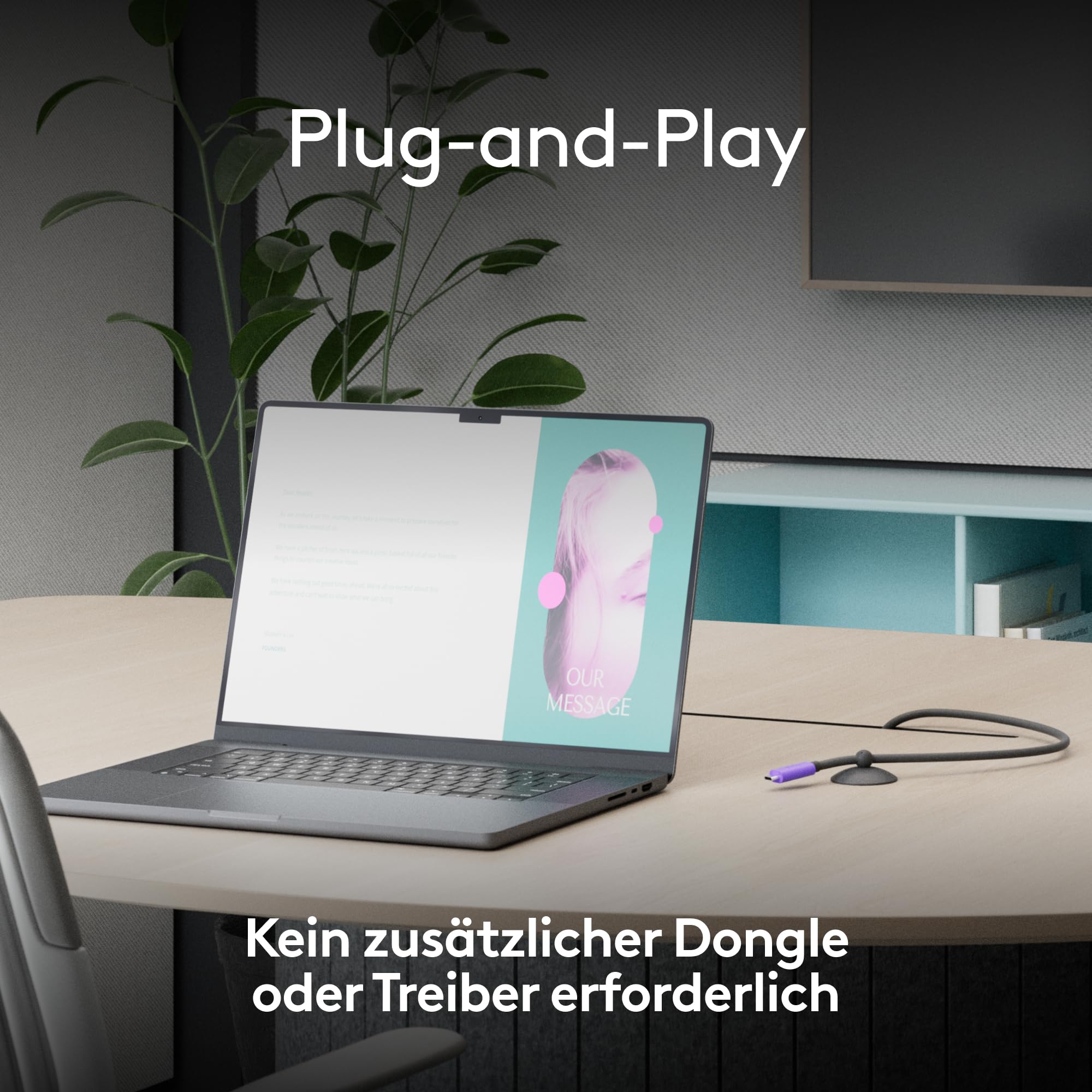 Logitech Aktives USB-Kabel | BYOD-Einkabelverbindung mit MeetUp 2