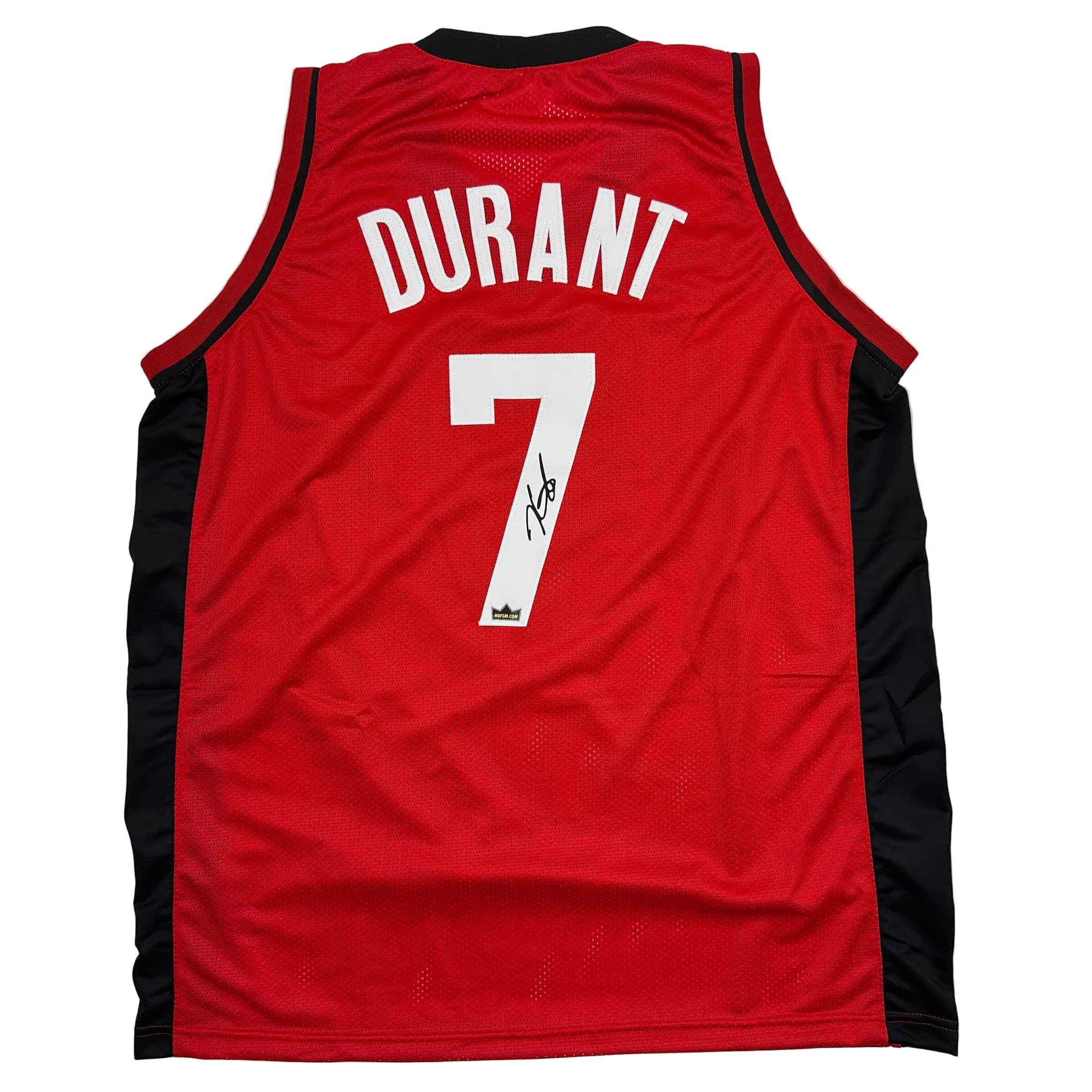 Facsimile Autographed Kevin Durant Houston Red Reprint Laser Auto Basketball Jersey Size Men's XL