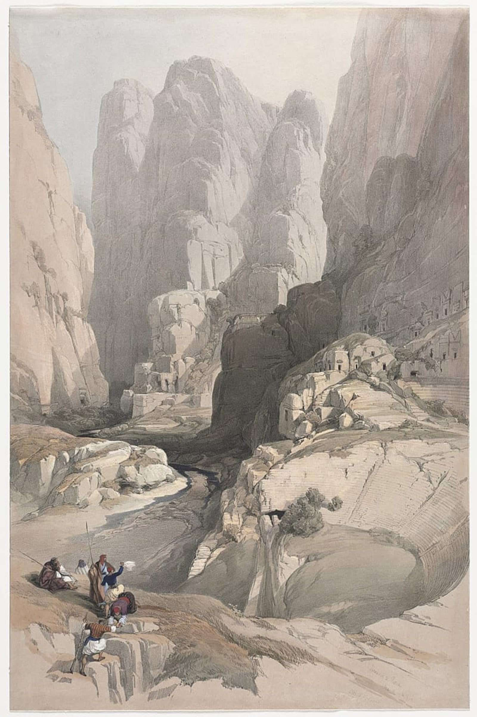 POSTERIIk Famous Print Pop Art Wall Art Graffiti Entrance to Petra the Theatre by David Roberts Art Prints for Home Decor 60x90cm