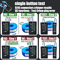 Vista 3 de YILTION NF-468CS Network Cable Tester Telephone & Continuity Tester Ethernet Cable Mapper for RJ45/RJ11/RJ12/CAT5/CAT6/POE Test UTP/STP Network Test