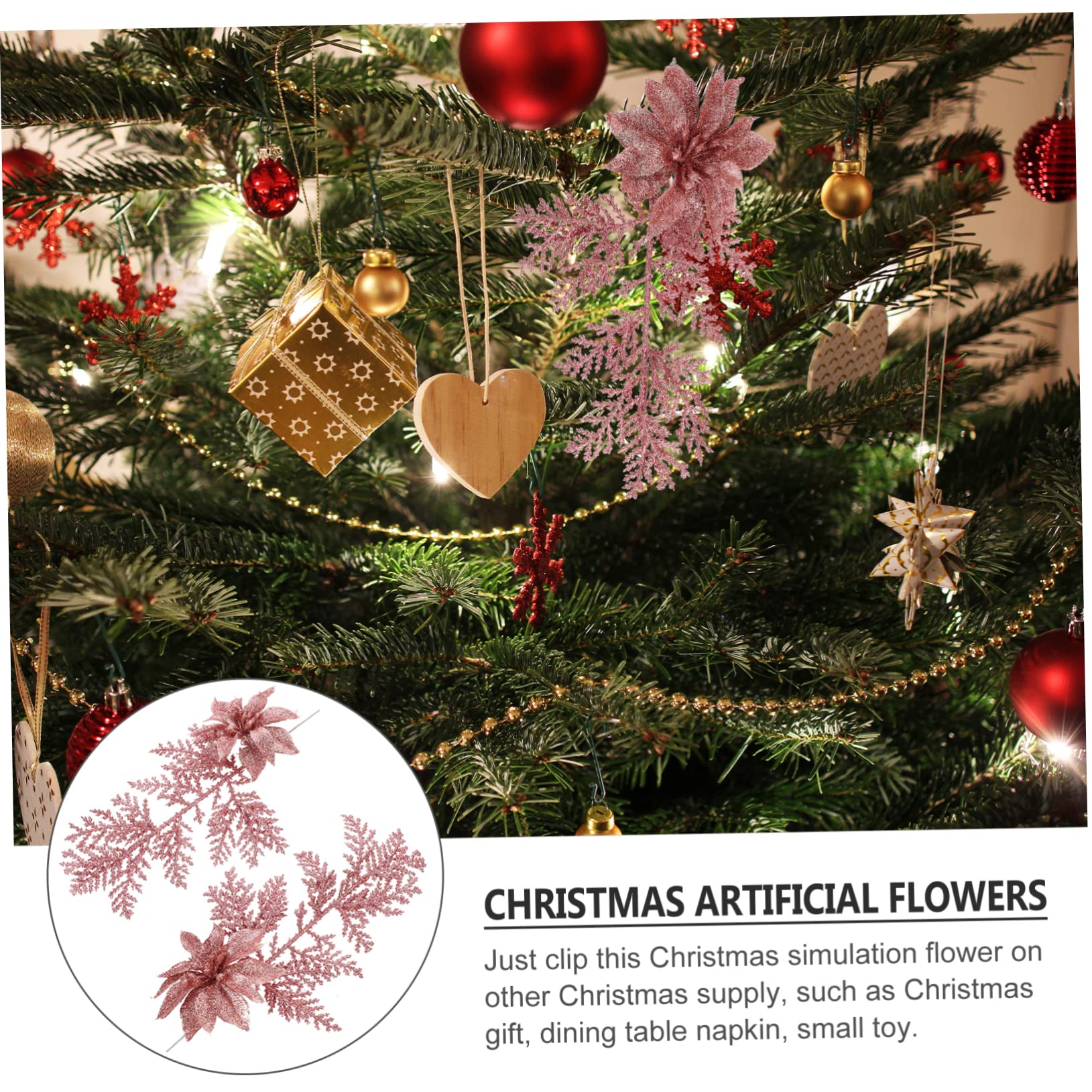 TOPBATHY 2 Set Di Rami Di Pino Natalizio Fiori Finti Decorativi Albero Raccoglie Imitazione Decorazione Per Casa Vacanze 6 Pezzi * 2