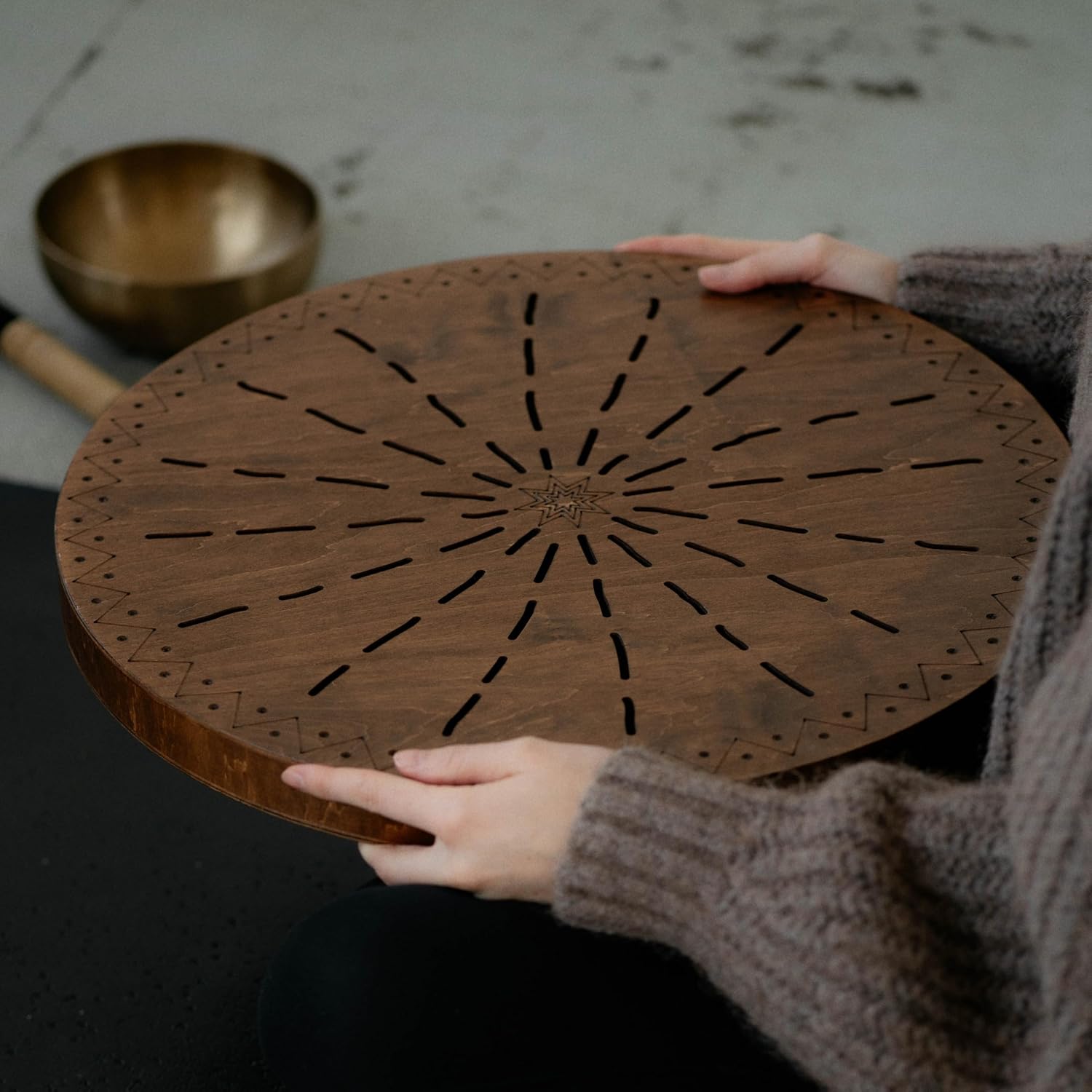 Water-Fall Disc — Wooden Ocean Drum, Geyser, 19.5" (50 cm) | Deep Ocean Waves & Waterfall Sound for Sound Bath, Meditation & Sleep | No Bag