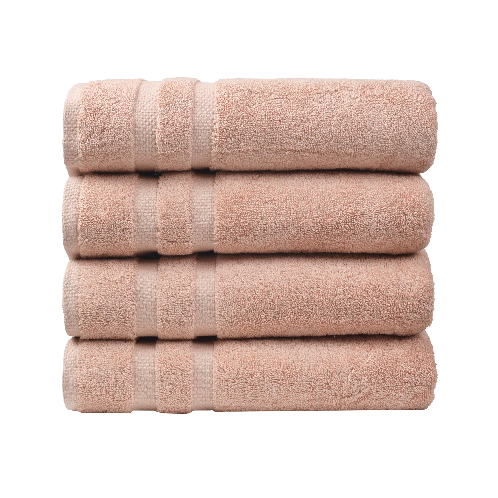 SOFE H&L | Olea Luxury Cotton Turkish Bath Towels Set of 4 Blush | Premium, Soft, Durable, Absorbent | Hotel Quality Plush Towels and Thick Towel Sets