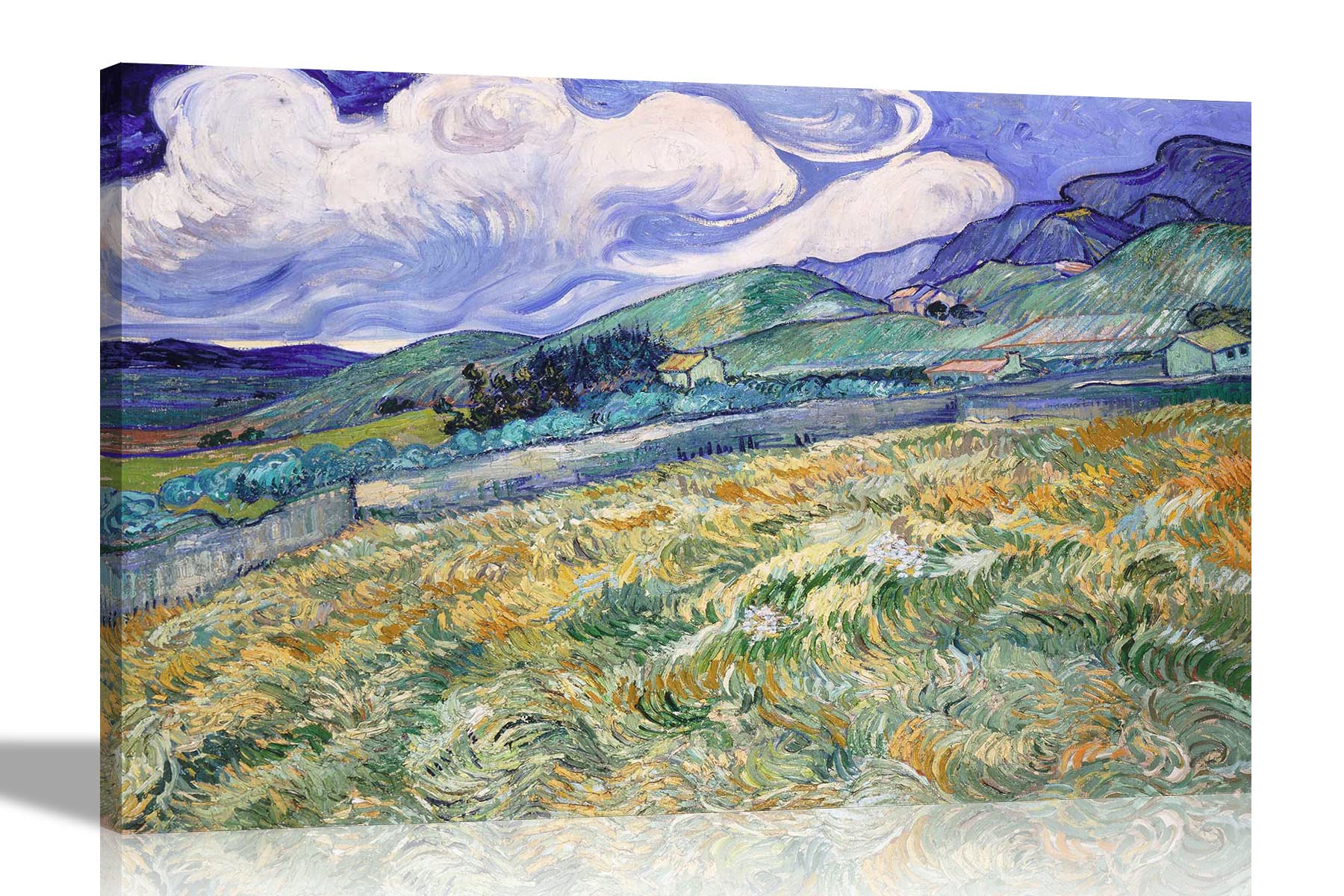 Artley Prints Landscape From St Remy By Vincent Van Gogh Canvas Pictures | Framed Modern Prints | Oil Painting Reproduction Wall Art Extra Large 101 X 76Cm (40 X 30 Inches)