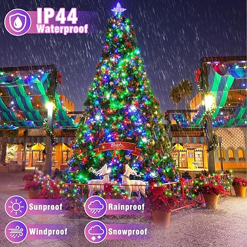 Miniatura 5 de Luces de Navidad multicolor para exteriores, 100 pies, 300 luces LED de Navidad para interiores, impermeables, 8 modos, enchufables, luces de hadas