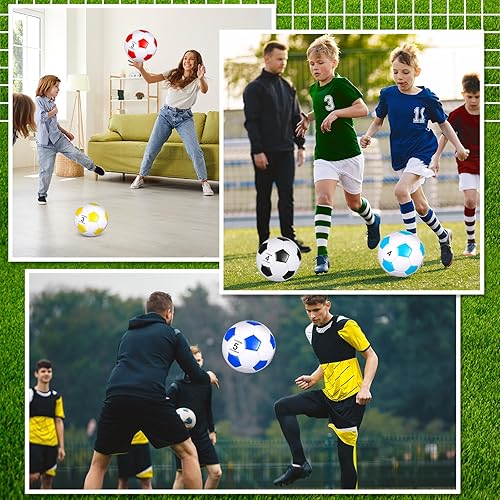 Miniatura 6 de 8 Pcs Sports Soccer Balls with Pump Size 3 4 5 Training Footballs for Kids Toddlers Teens Adults Soccer Players