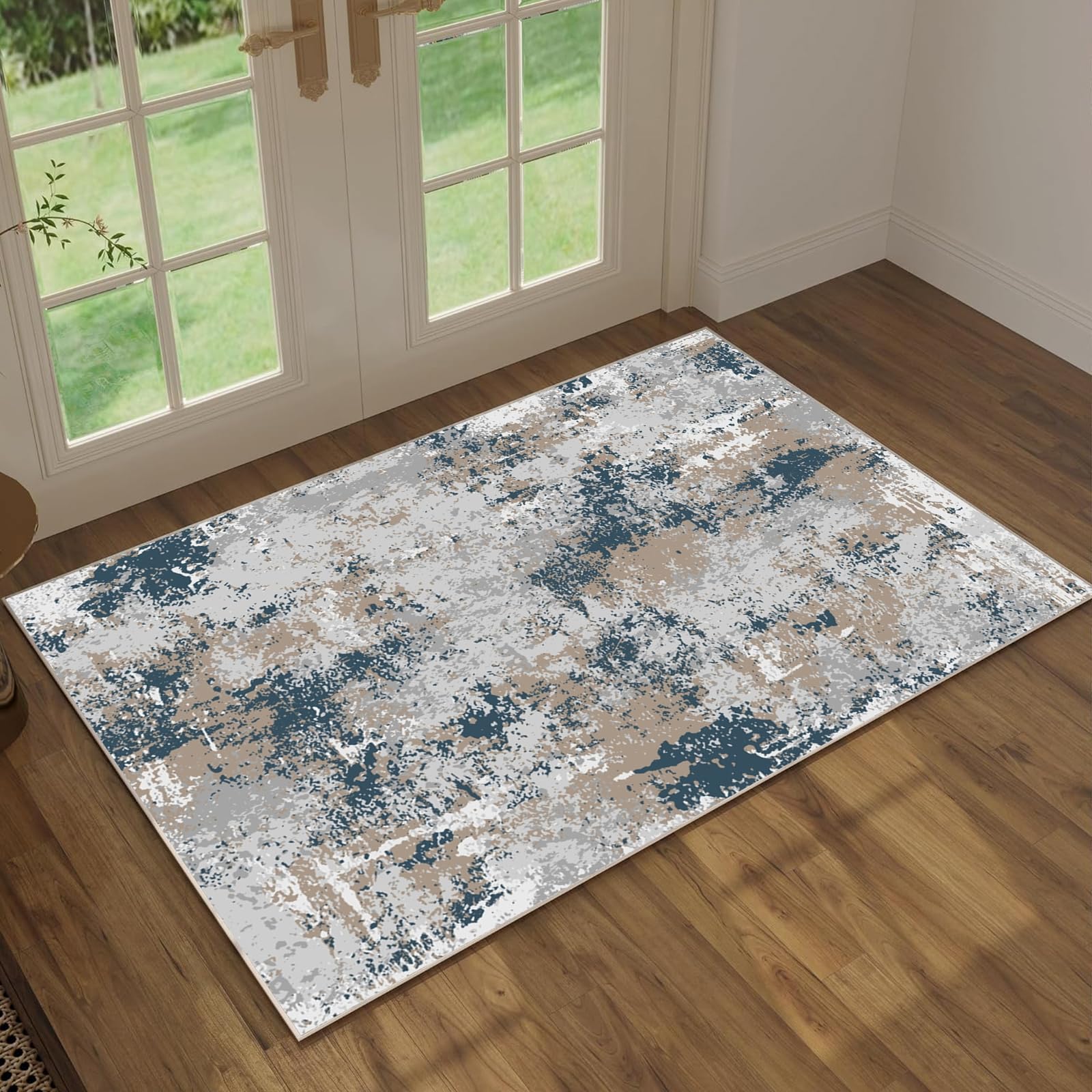 Boho Area Rug Large Rugs for Bedroom Machine Washable Rugs for Living Room Moroccan Non-Slip Oriental Distressed Area Rugs Carpet Floor Rug (Gray/Tan/