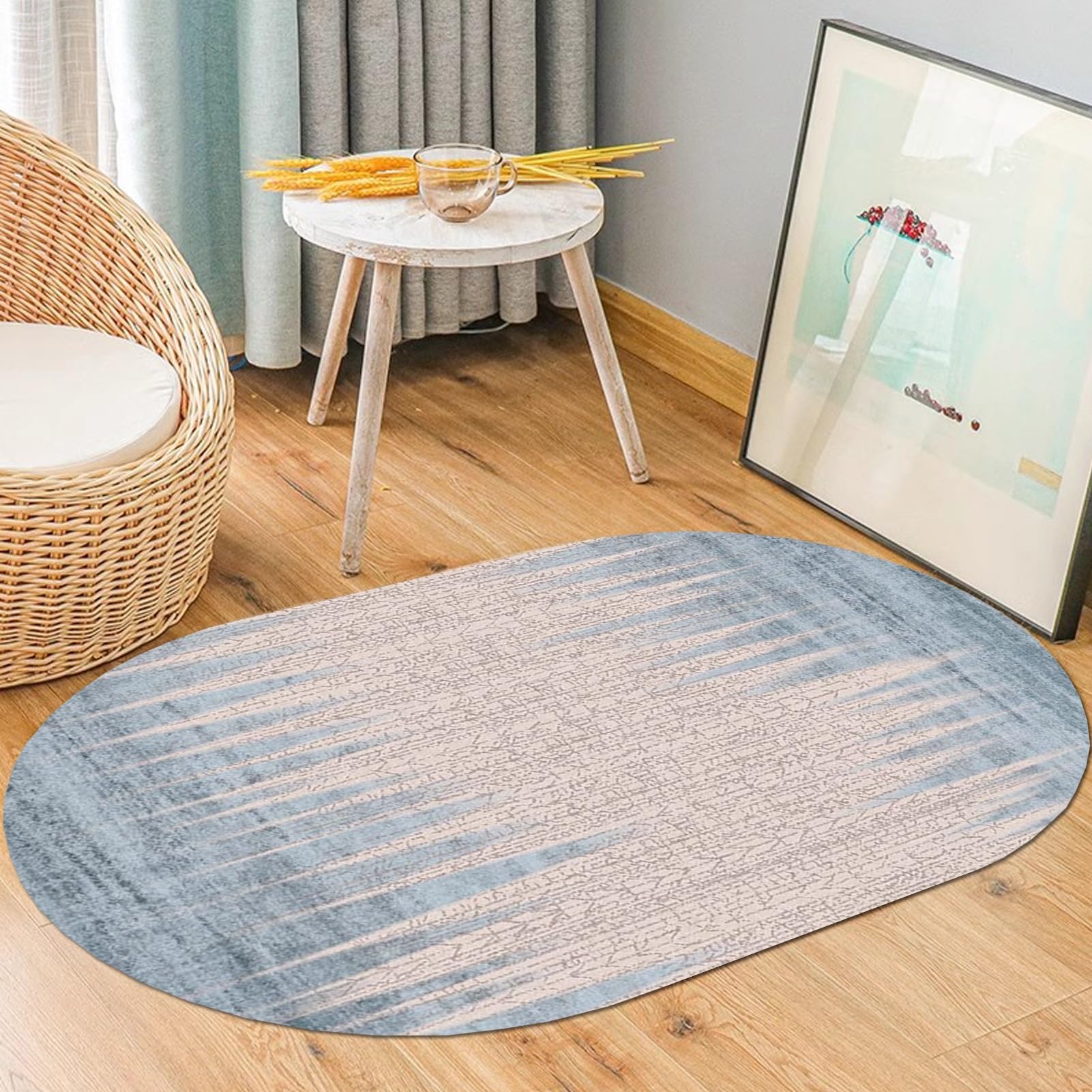 Tapis de cuisine ovale lavable résistant et antidérapant pour éviter les glissades